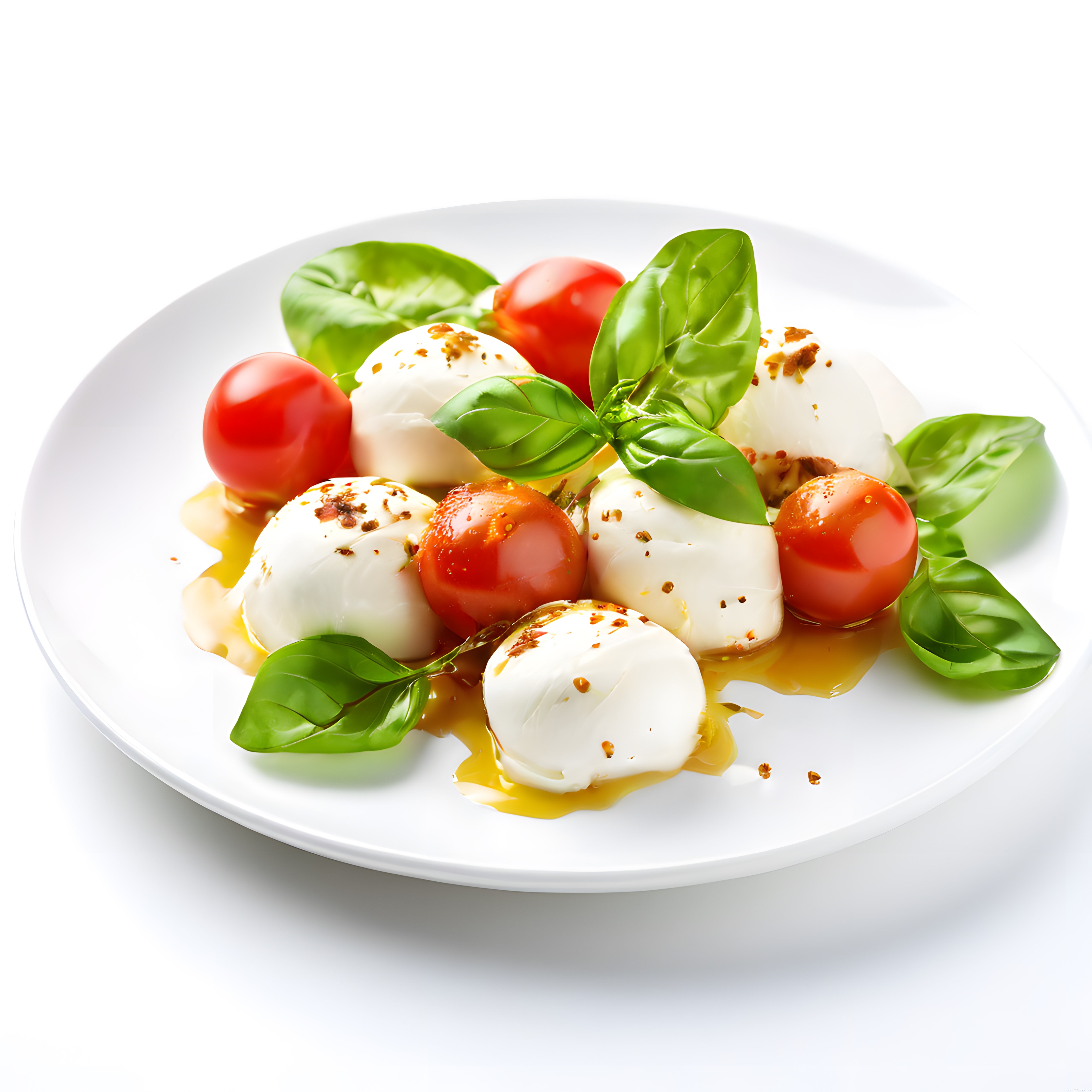 Taze Mozzarella ve Domatesle Hazırlanan Geleneksel İtalyan Caprese Salatası