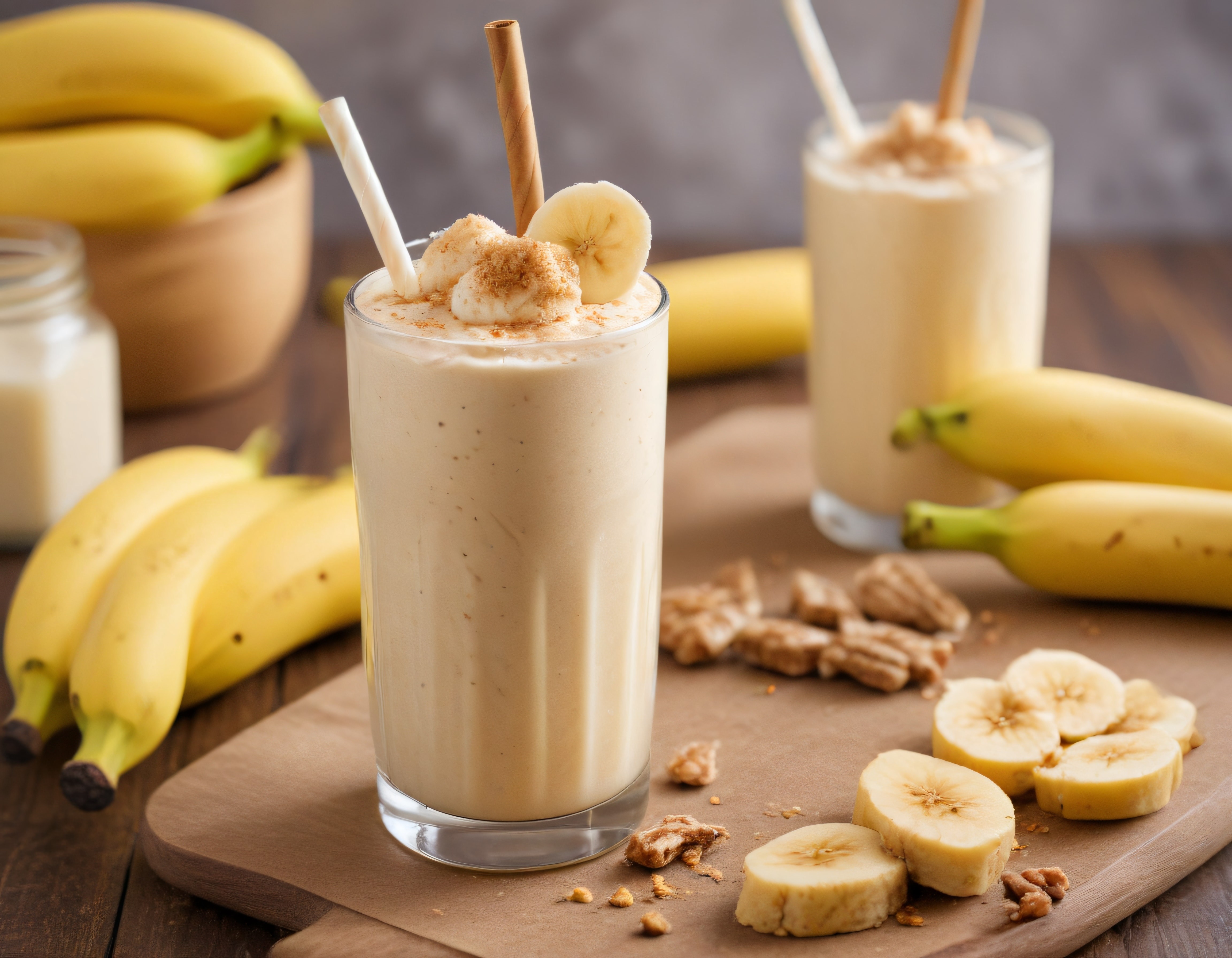 Taze Muz ve Süt ile Hazırlanan Kremalı Smoothie Tarifi ve Sunum Önerisi
