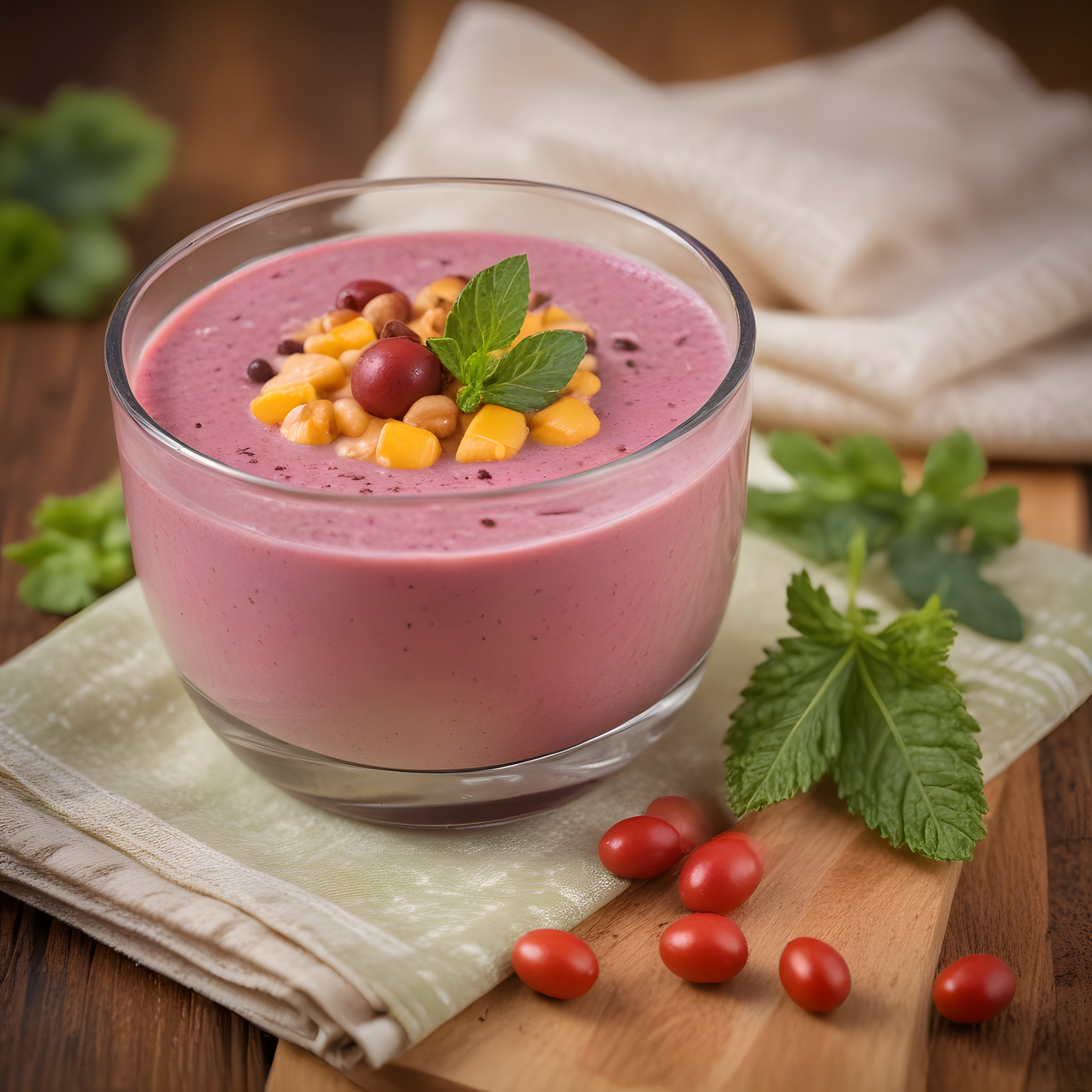 Taze Naneli ve Meyveli Smoothie Kasesi: Sağlıklı ve Renkli Kahvaltılık Tarif