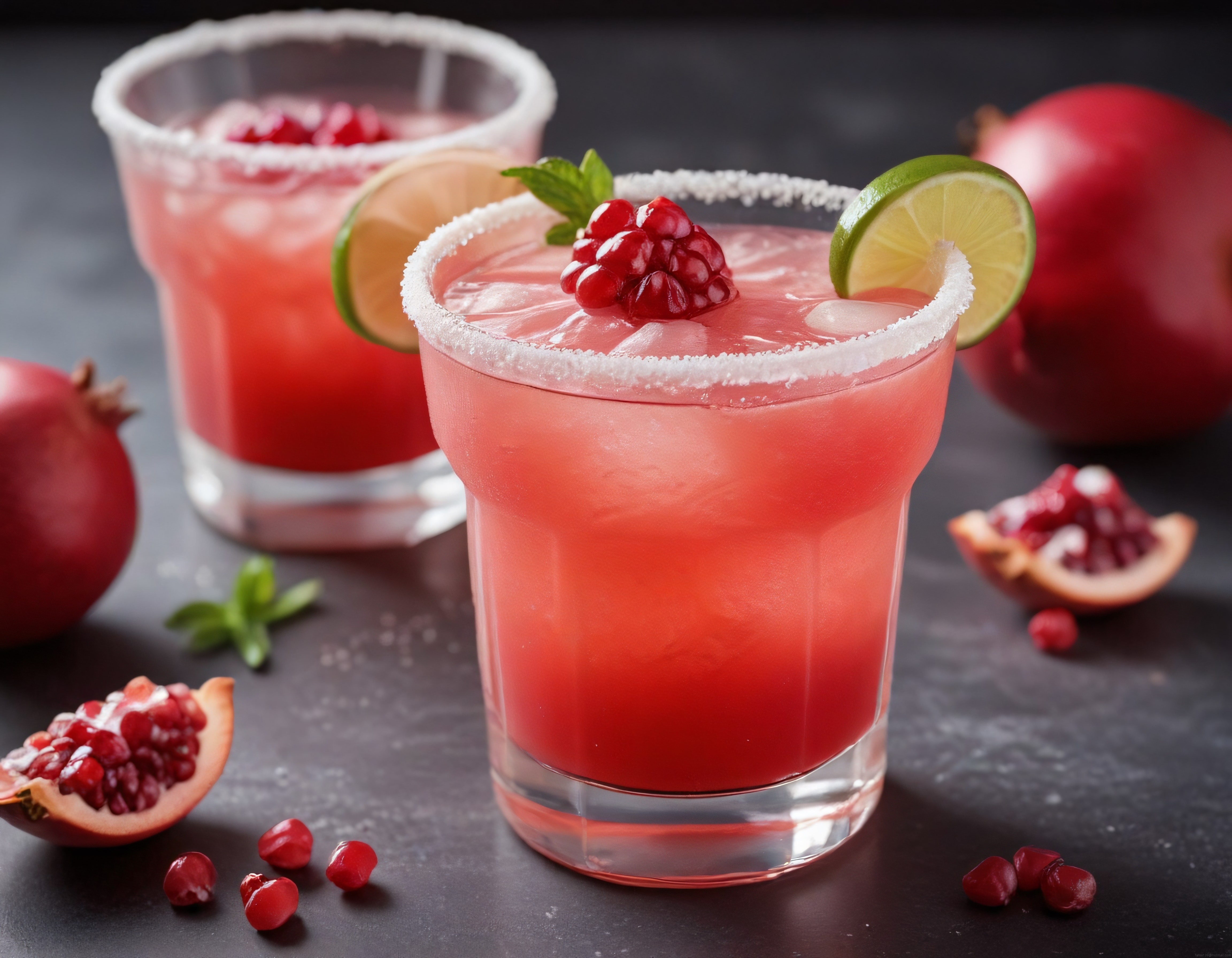 Taze Nar ve Limon Suyuyla Hazırlanan Serinletici Margarita Kokteyl Görseli