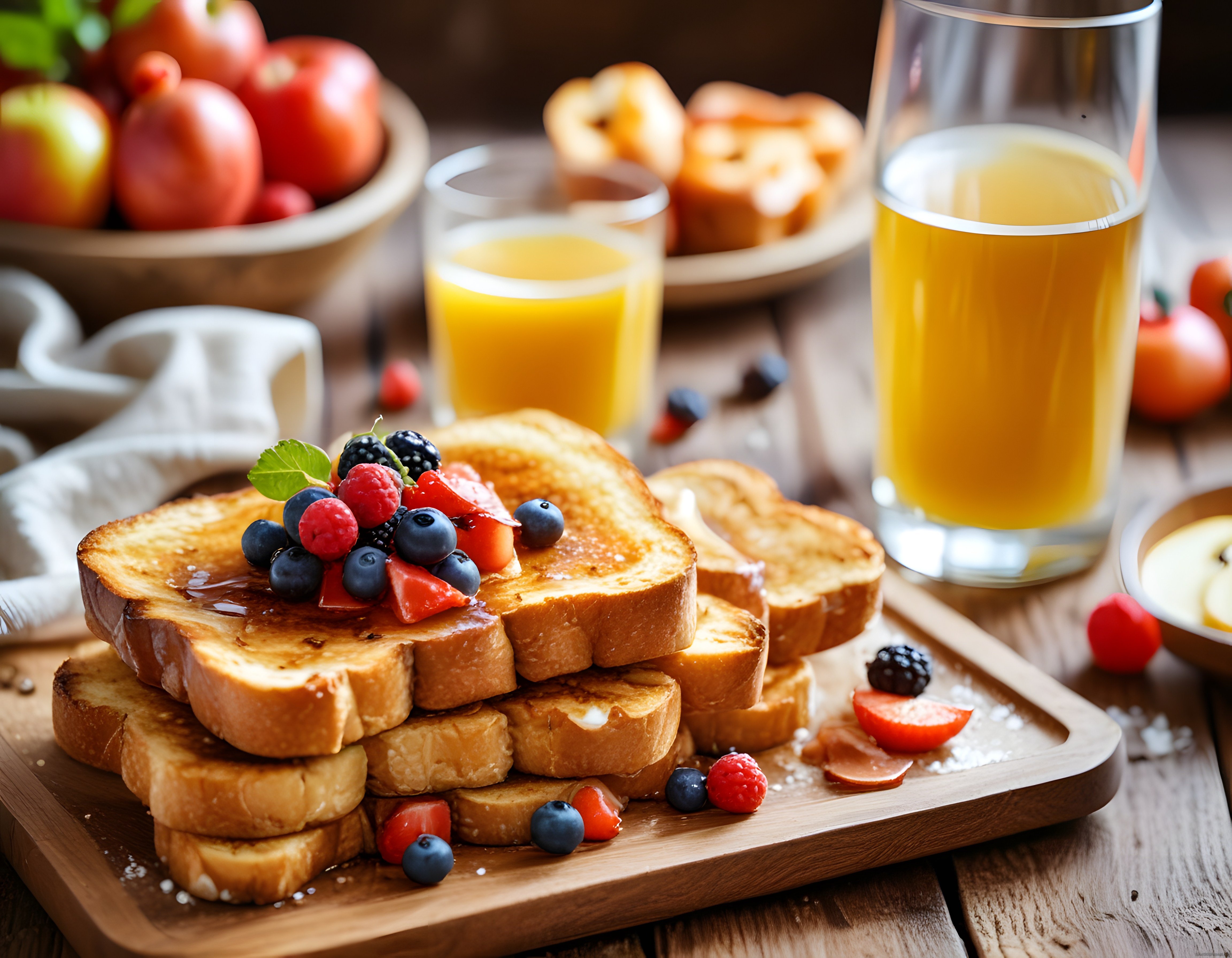 Taze Orman Meyveleri ve Ballı French Toast ile Kahvaltı Keyfi