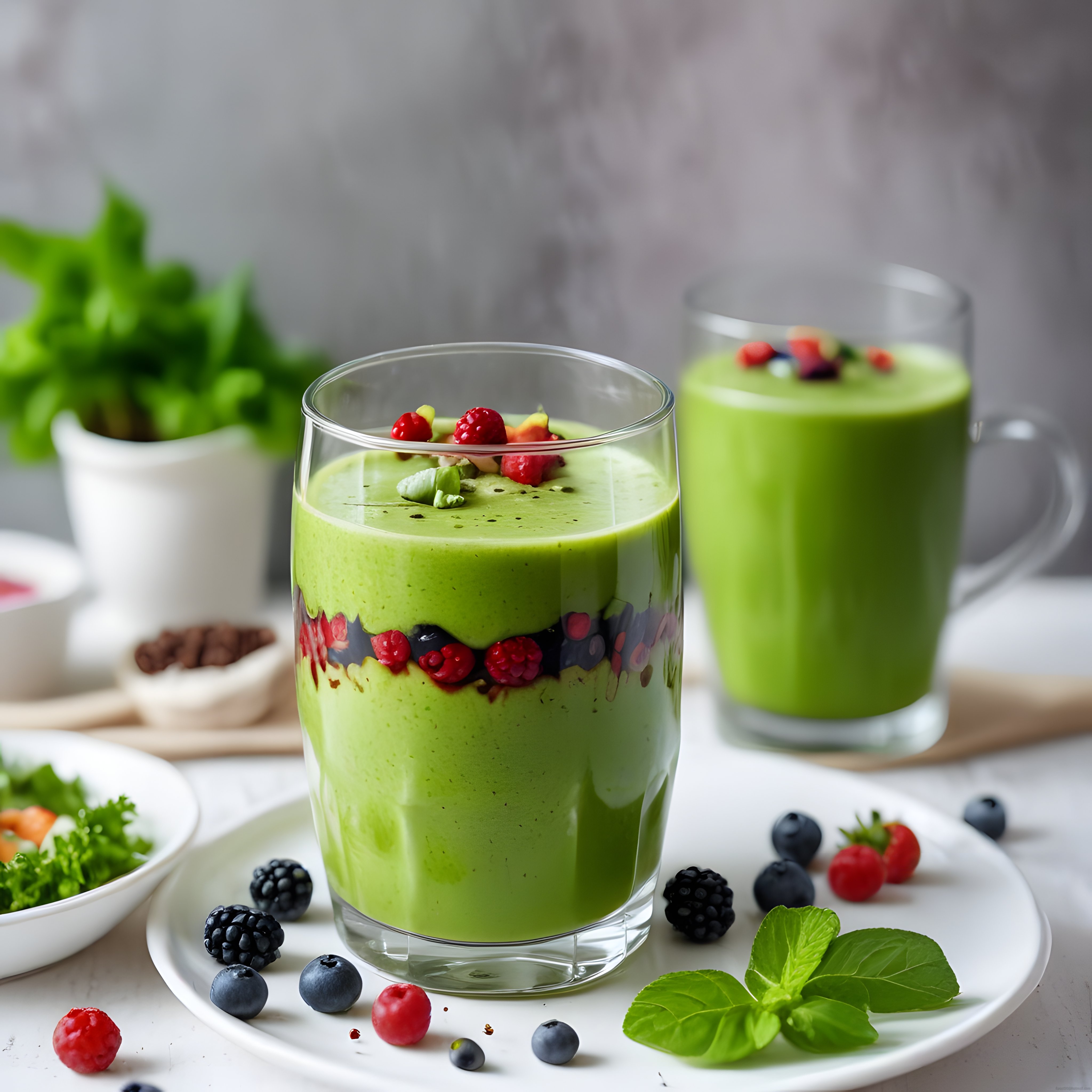 Taze Orman Meyveli ve Naneli Yeşil Smoothie: Sağlıklı ve Lezzetli