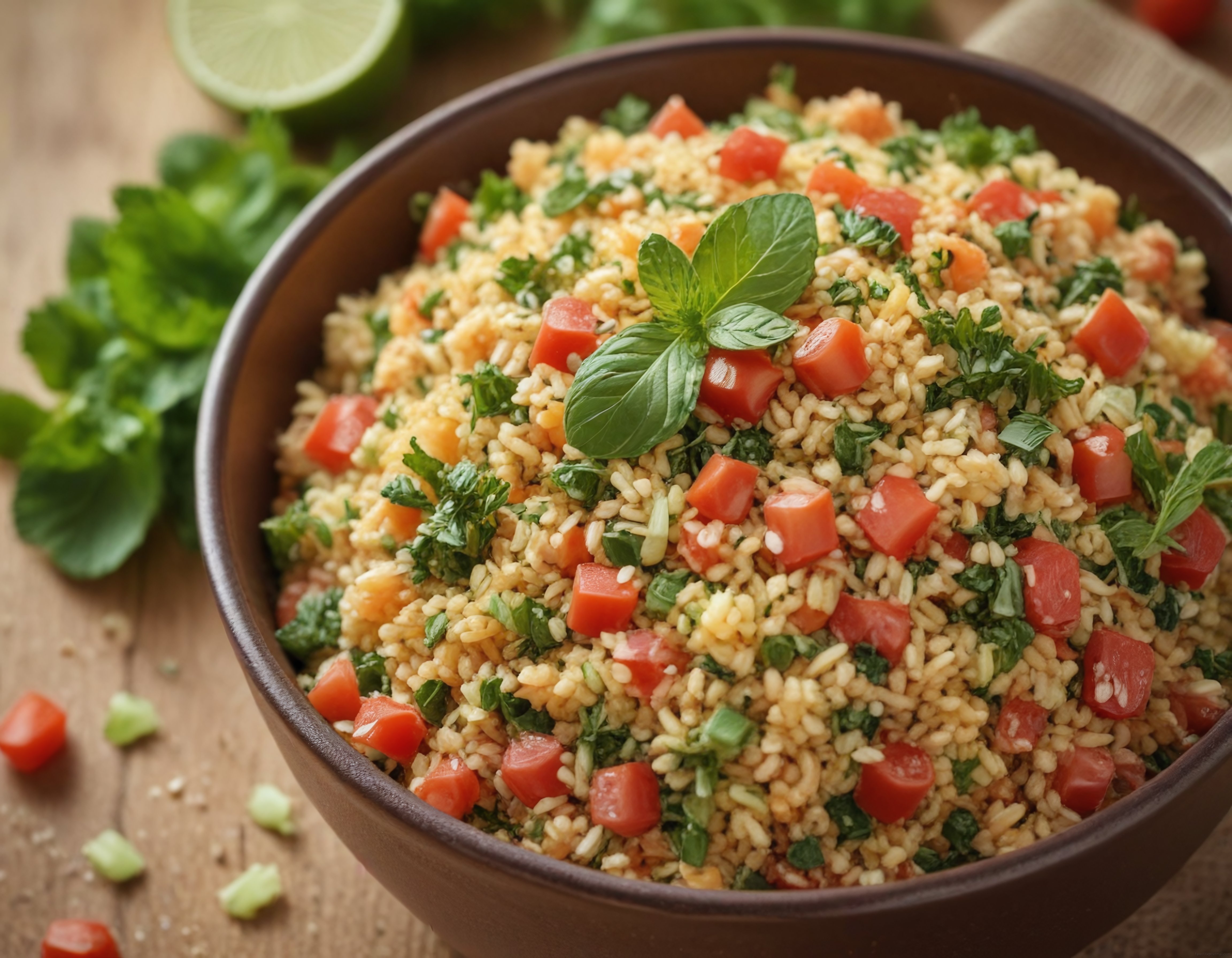 Taze Otlu ve Domatesli Bulgur Salatası: Sağlıklı Akdeniz Lezzeti