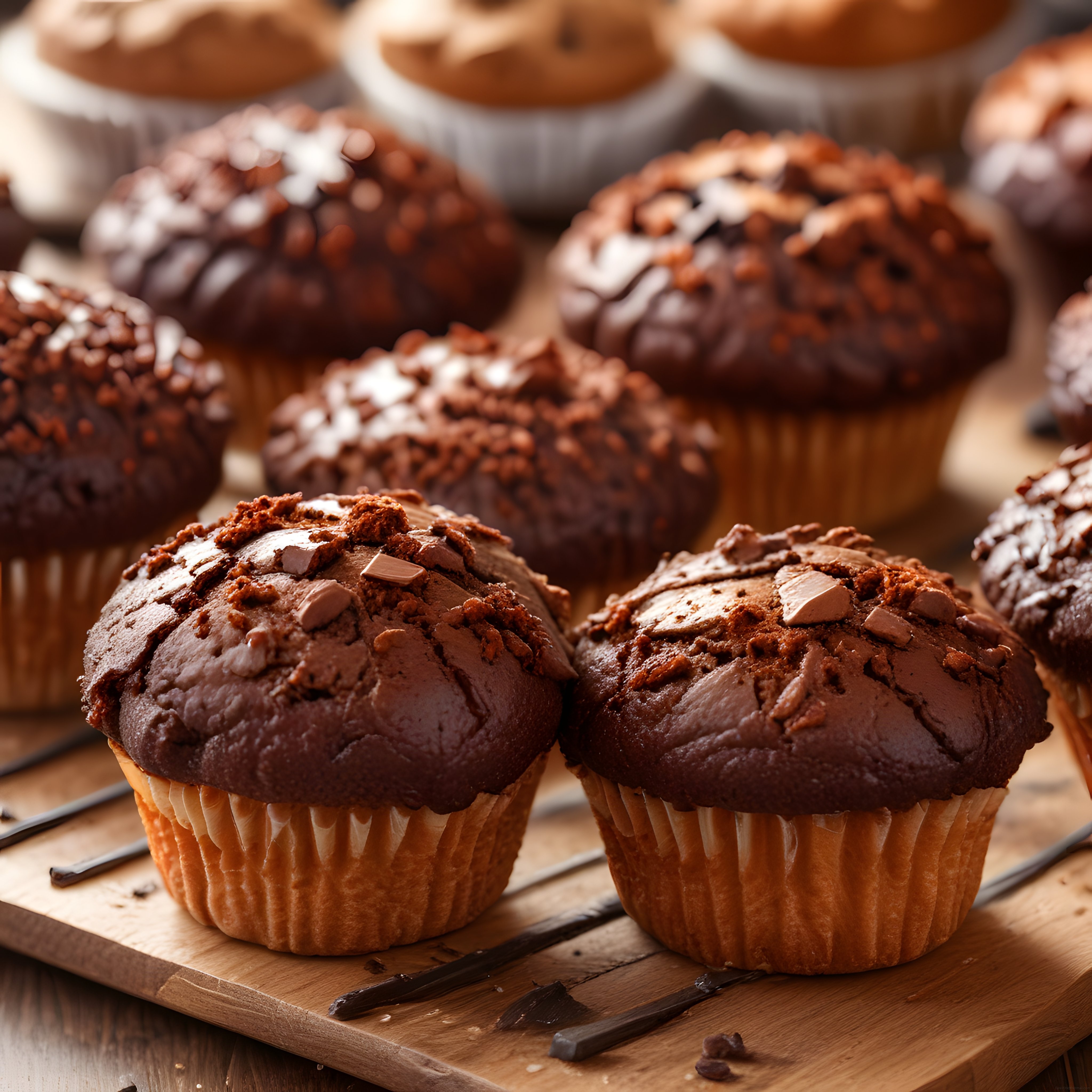 Taze Pişmiş Çikolatalı Muffinler: Sıcacık ve Yumuşacık Kahvaltılık Lezzetleri