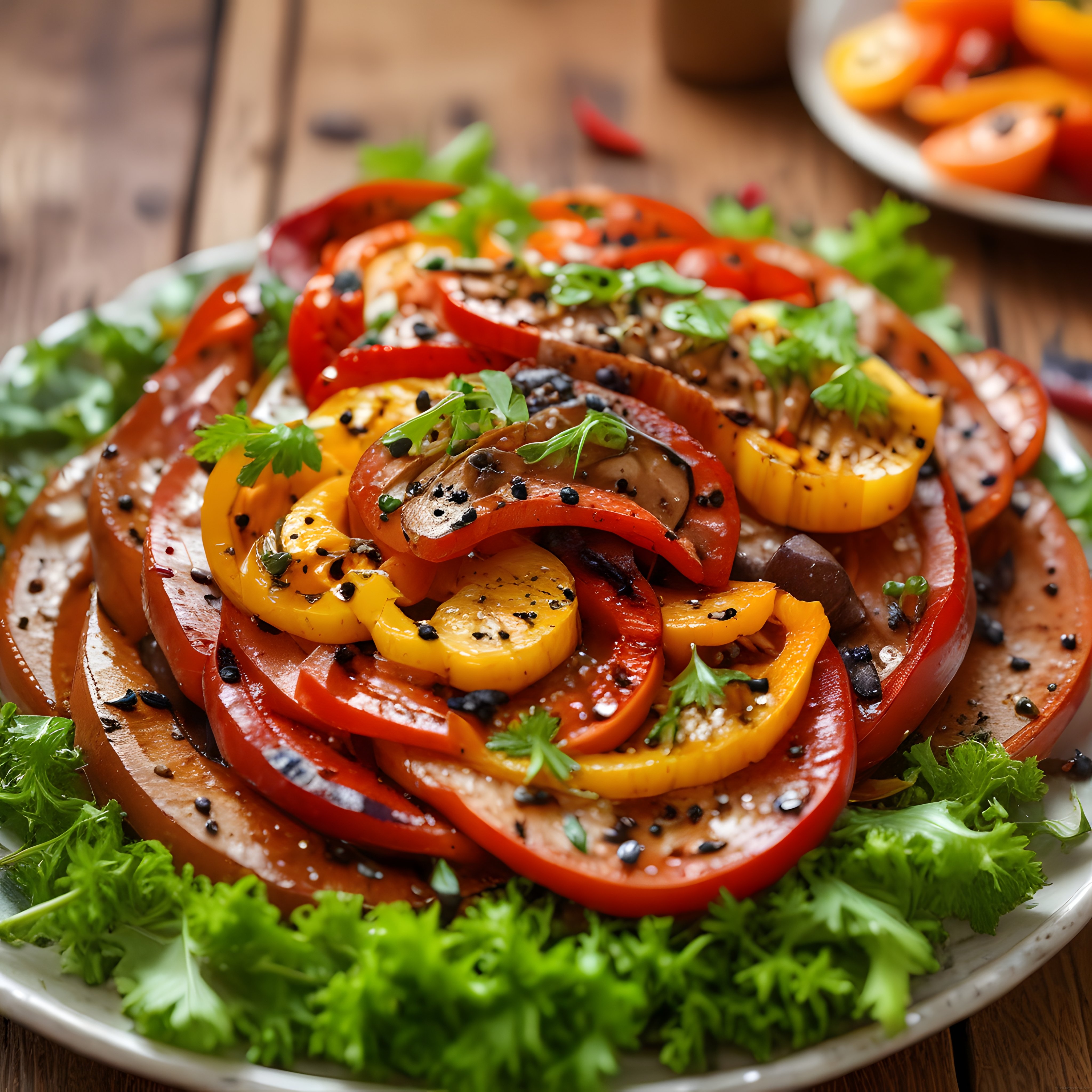 Taze Renkli Domates Salatası: Otlar ve Balsamik Sos ile Lezzetli Bir Öğün