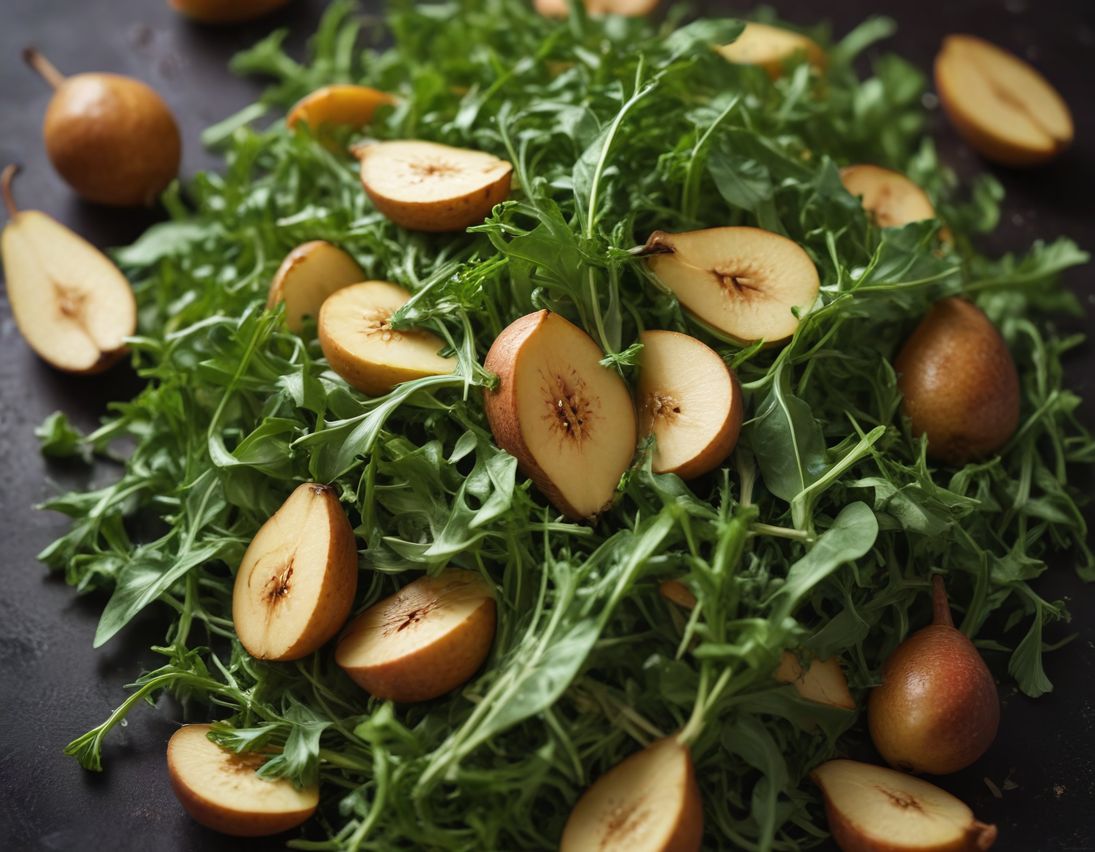Taze Roka Yaprakları ve Armut ile Hazırlanan Sağlıklı Salata Tarifi