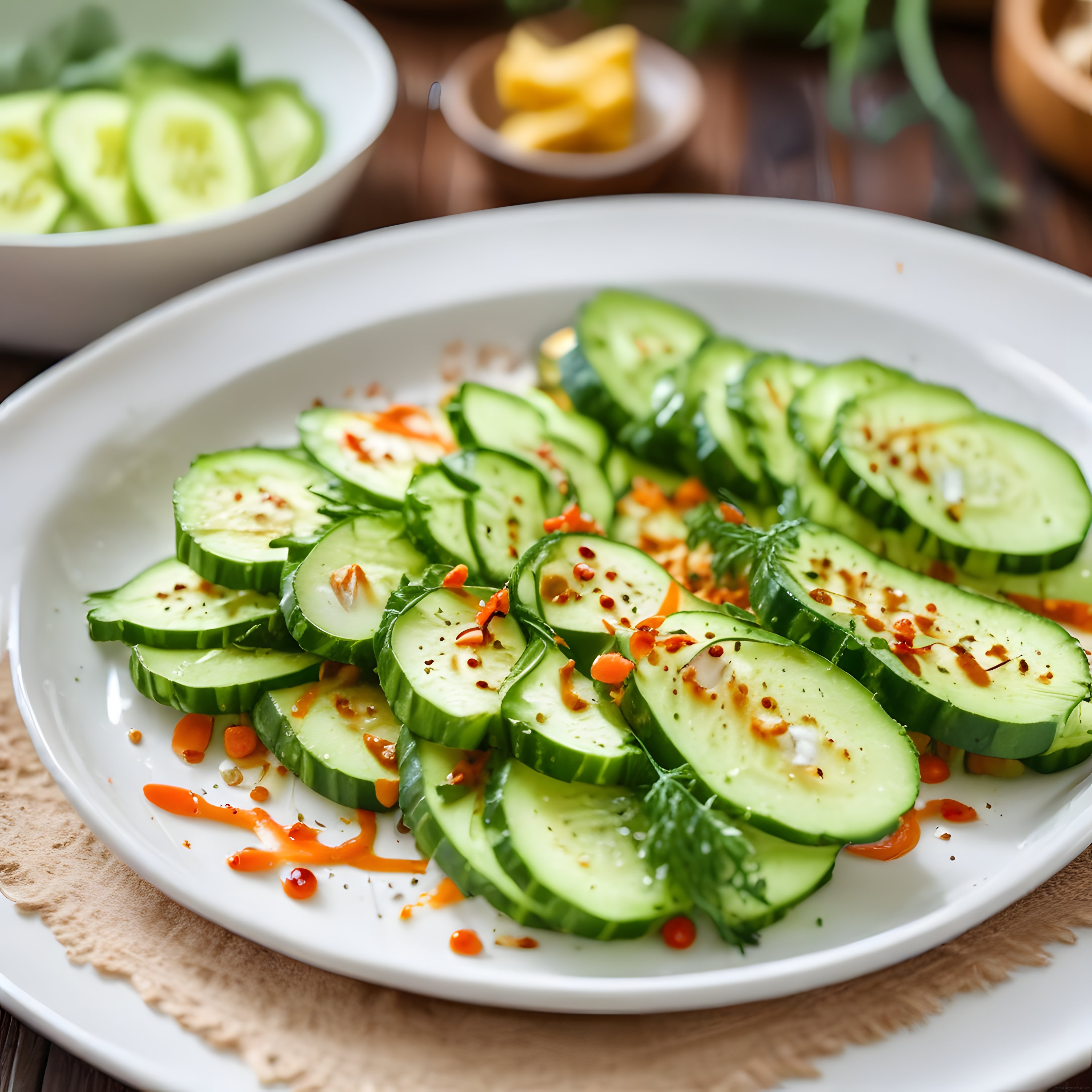 Taze Salatalık Dilimleriyle Hazırlanan Sağlıklı Ve Lezzetli Salata Tarifi