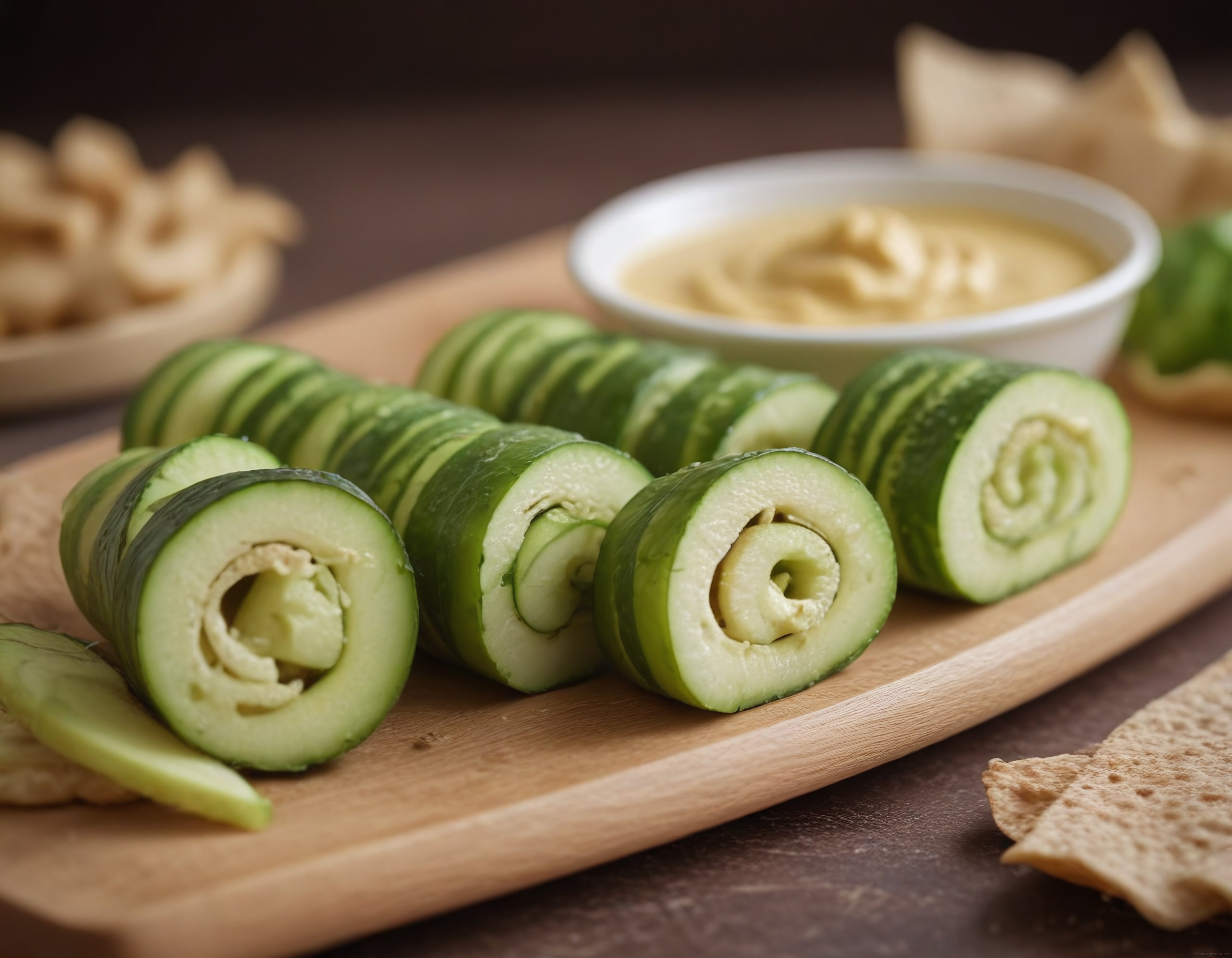 Taze Salatalık Ruloları: Humus Dolgulu Pratik ve Sağlıklı Bir Atıştırmalık