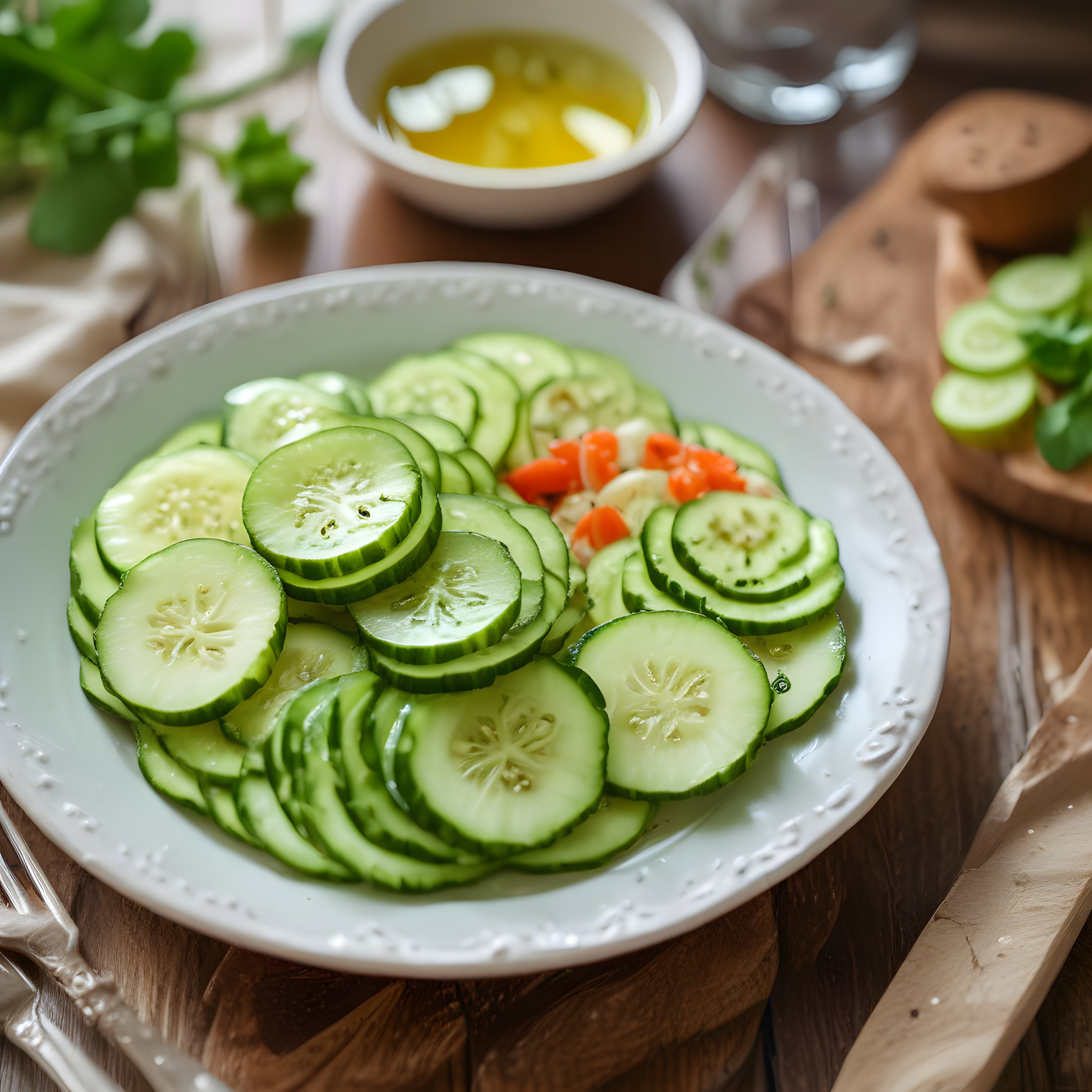Taze Salatalık ve Havuç Dilimleriyle Pratik Sağlıklı Salata Tarifi