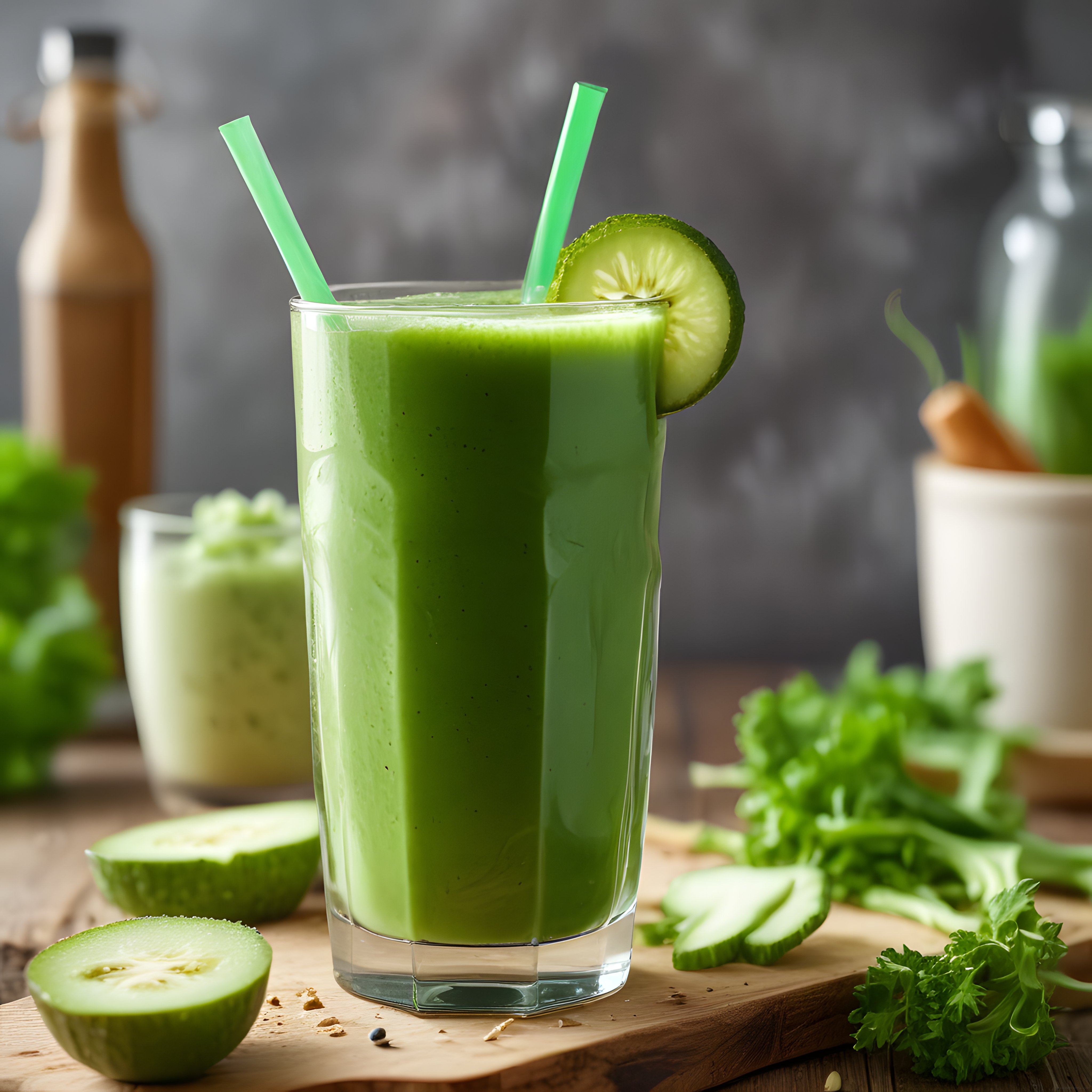 Taze Salatalık ve Yeşilliklerle Hazırlanan Sağlıklı Yeşil Smoothie Tarifi