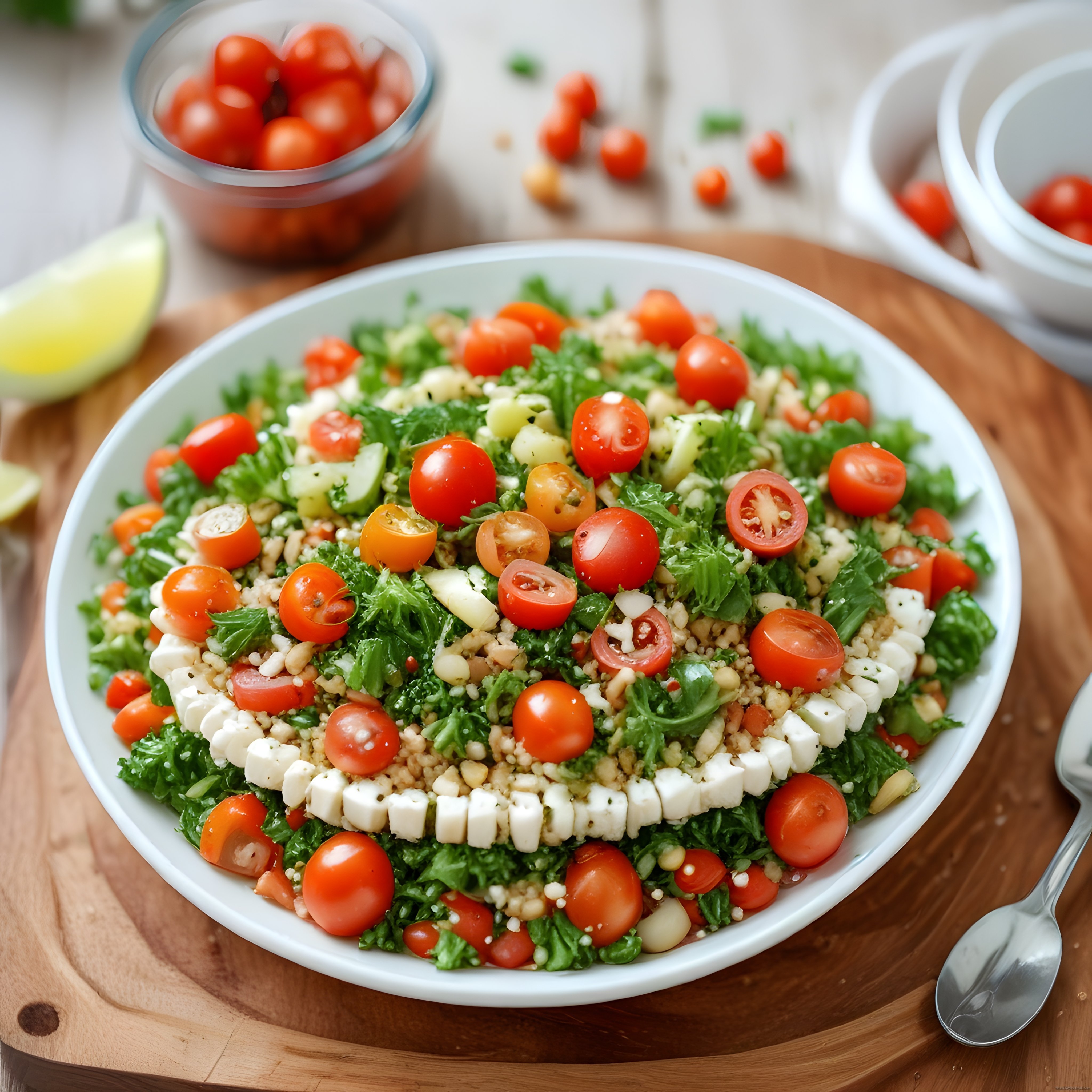 Taze Sebzeler ve Beyaz Peynirli Sağlıklı Bulgur Salatası Tarifi