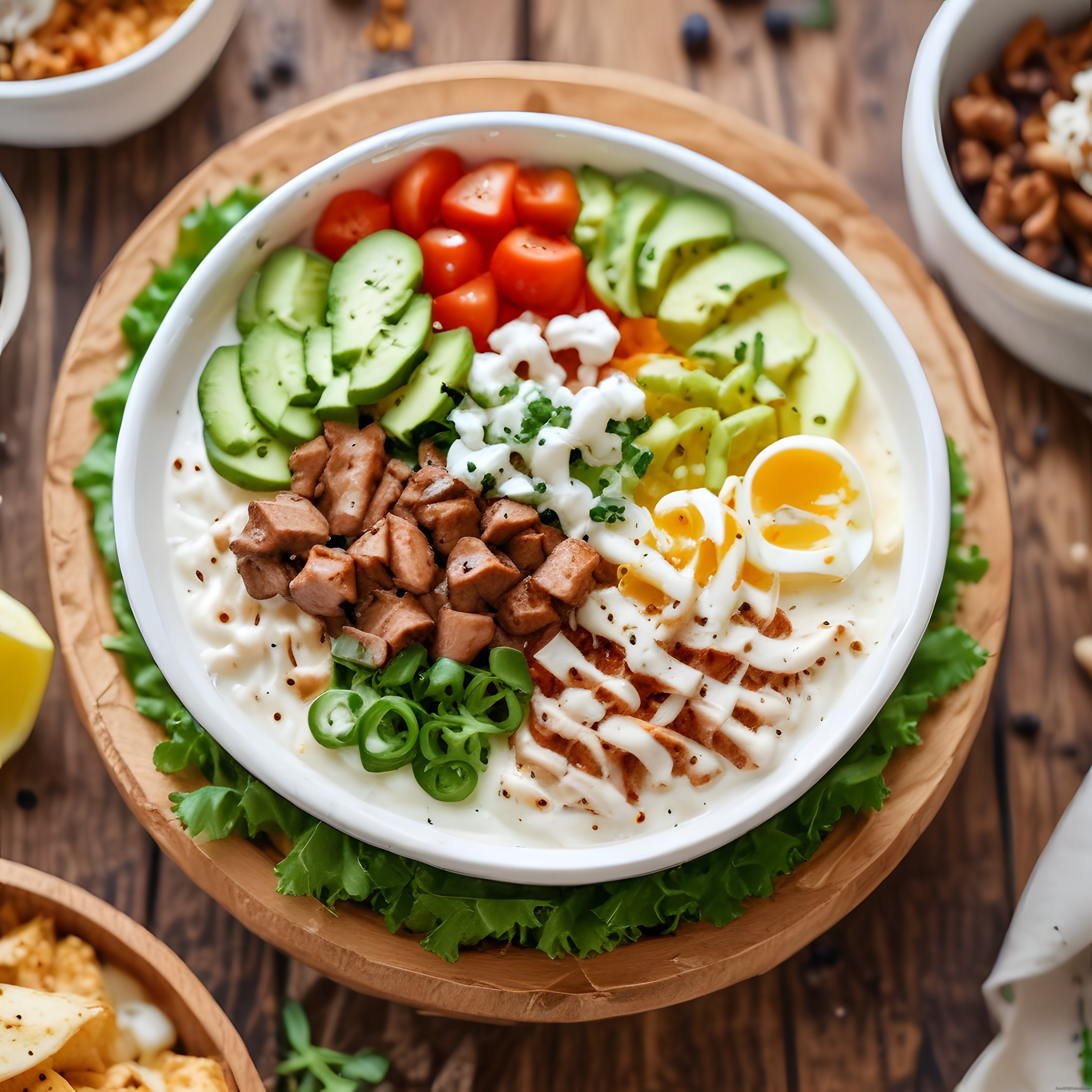 Taze Sebzeler ve Haşlanmış Yumurtalı Sağlıklı Protein Kasesi