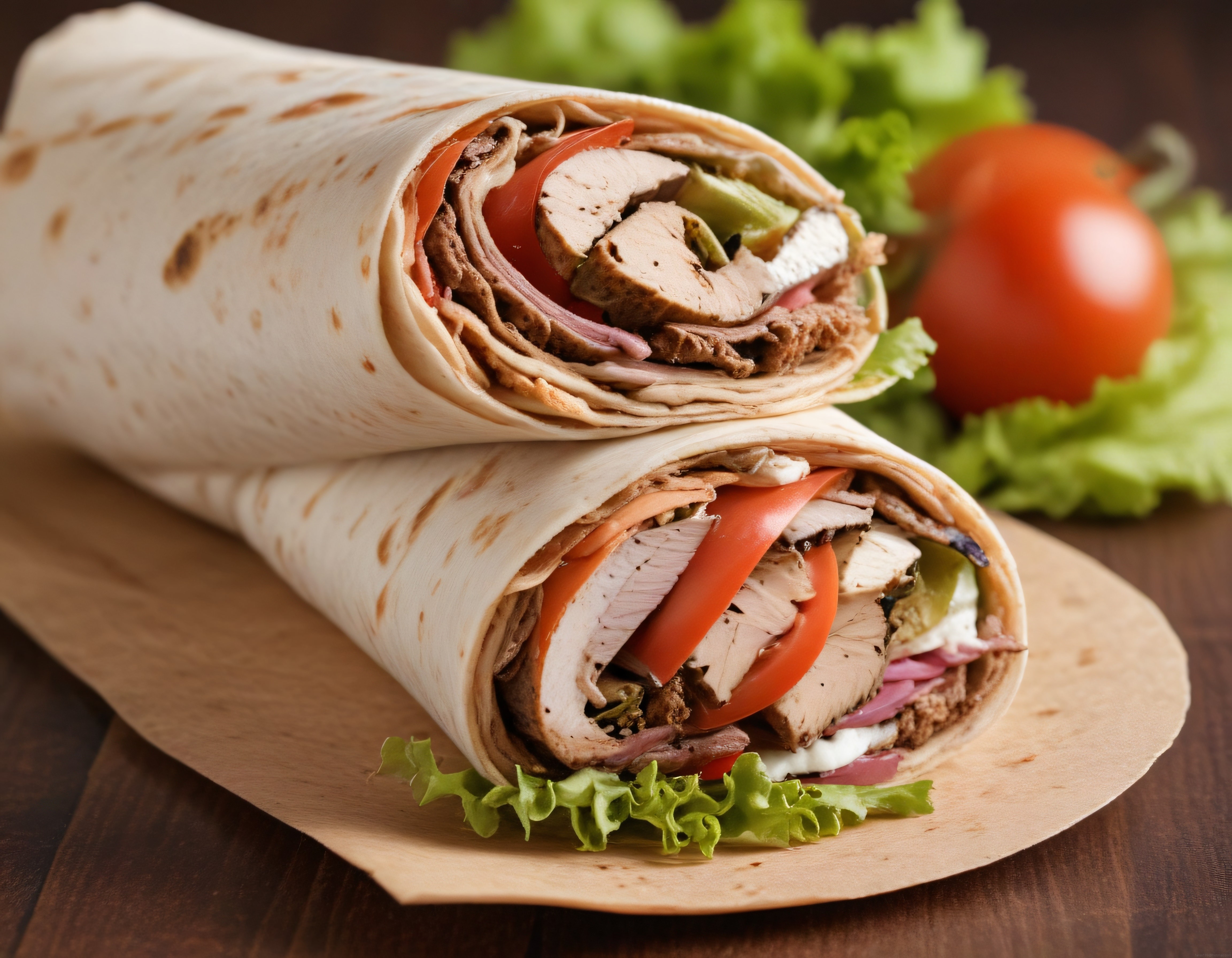 Taze Sebzeler ve Izgara Tavukla Hazırlanan Nefis Dürüm Wrap Tarifi