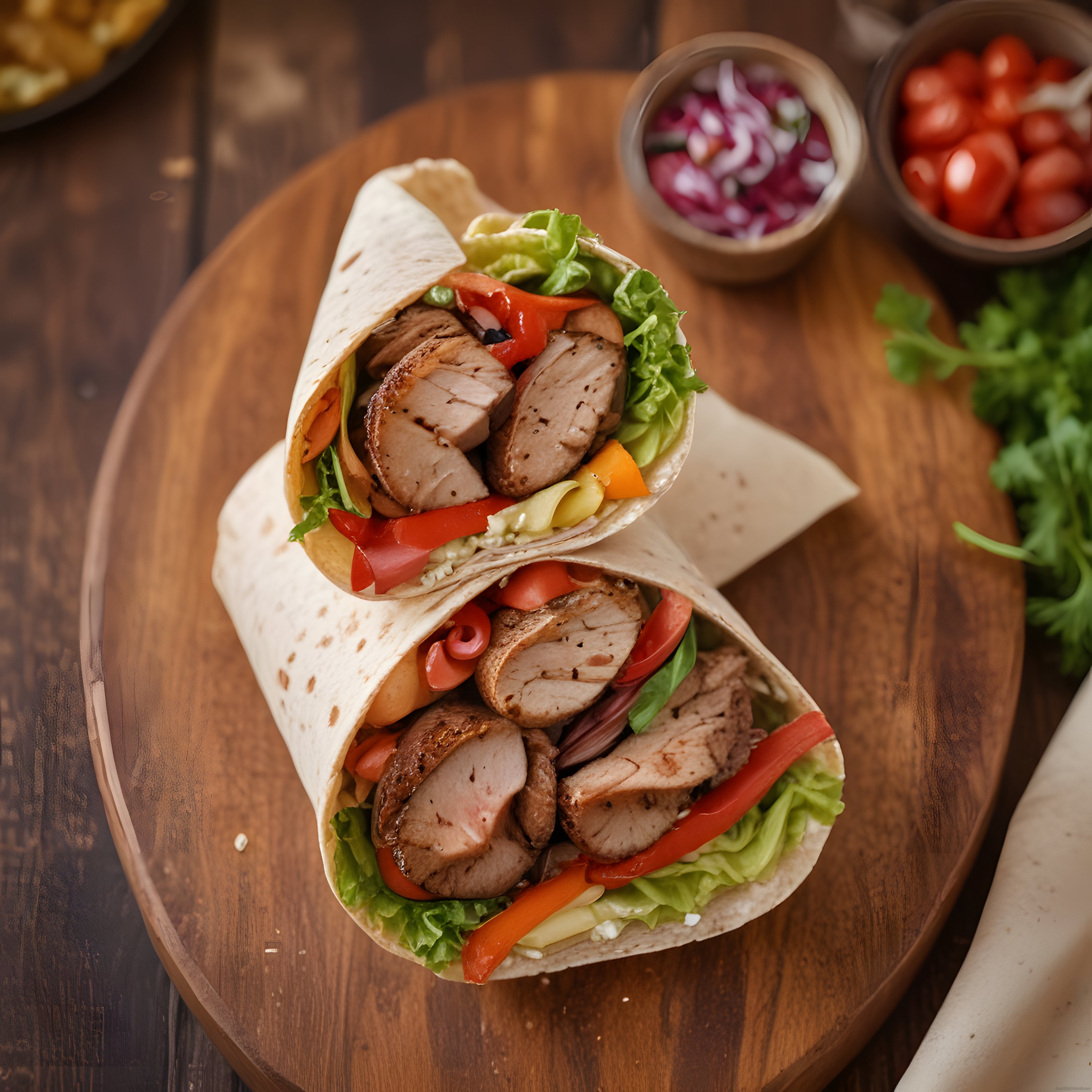 Taze Sebzeler ve Izgara Tavuklu Ev Yapımı Sağlıklı Lezzetli Wrap Tarifi