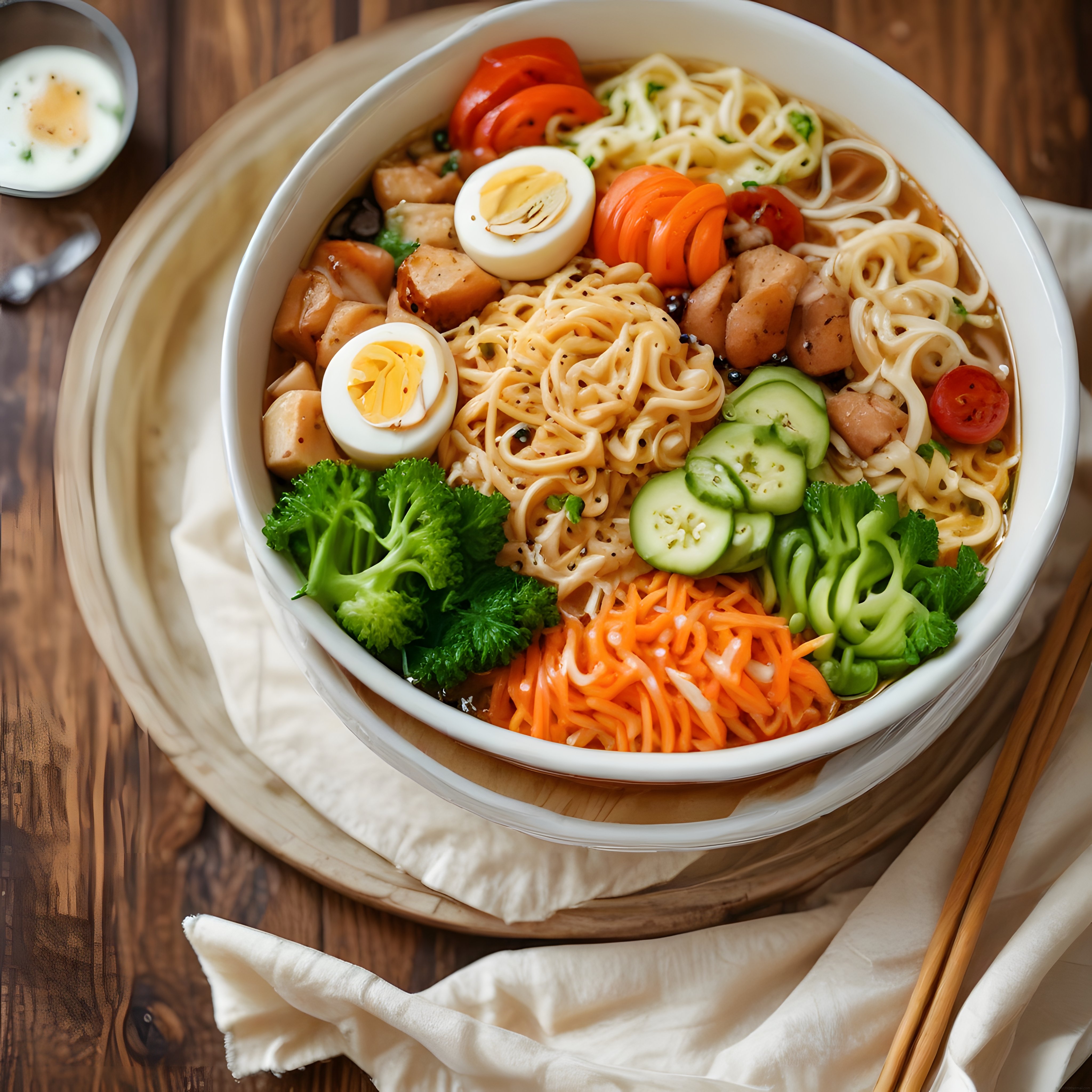 Taze Sebzeler ve Tavuklu Noodle Kasesi: Asya Mutfağından Sağlıklı Tarif