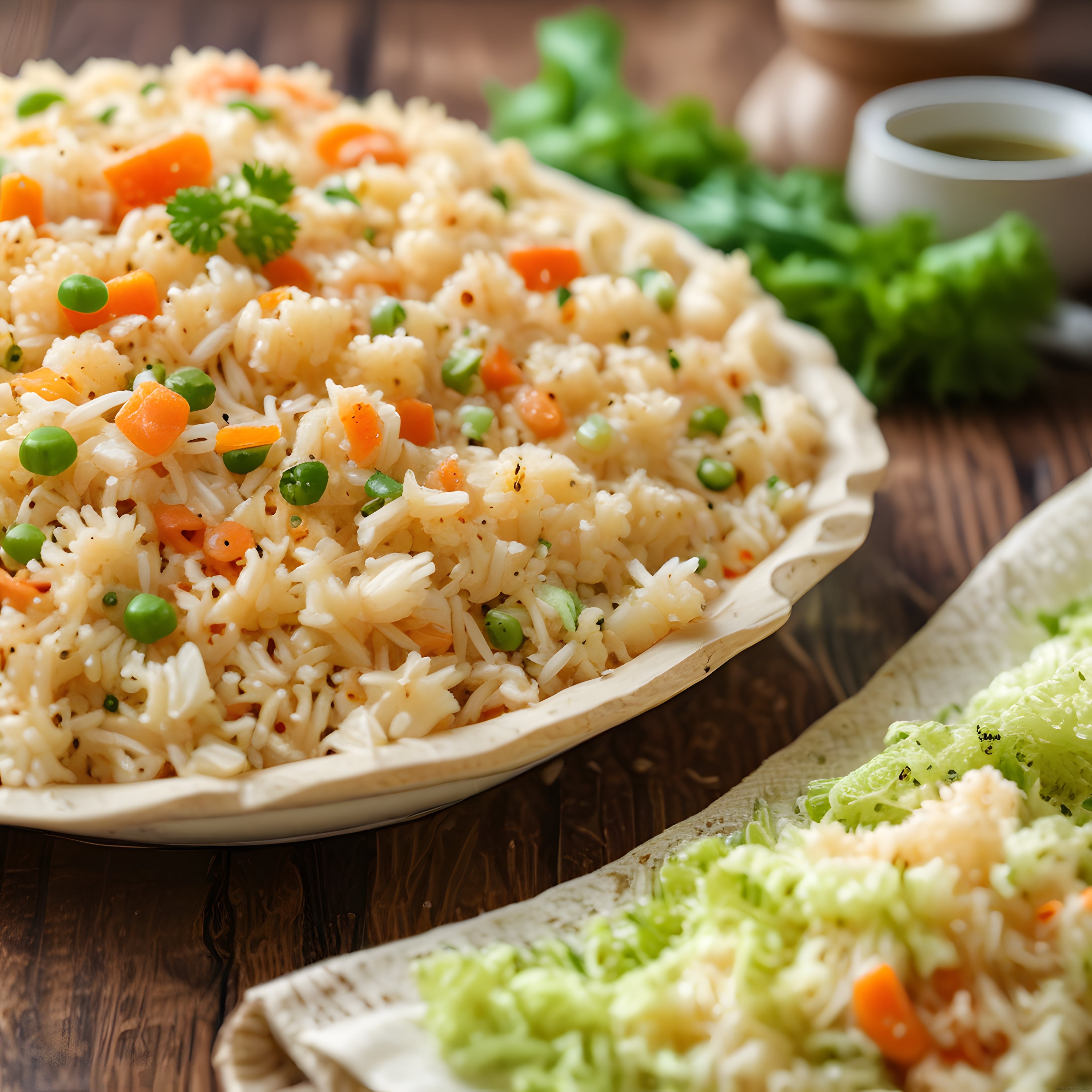 Taze Sebzelerle Hazırlanan Renkli Basmati Pilavı ve Yan Lezzetler