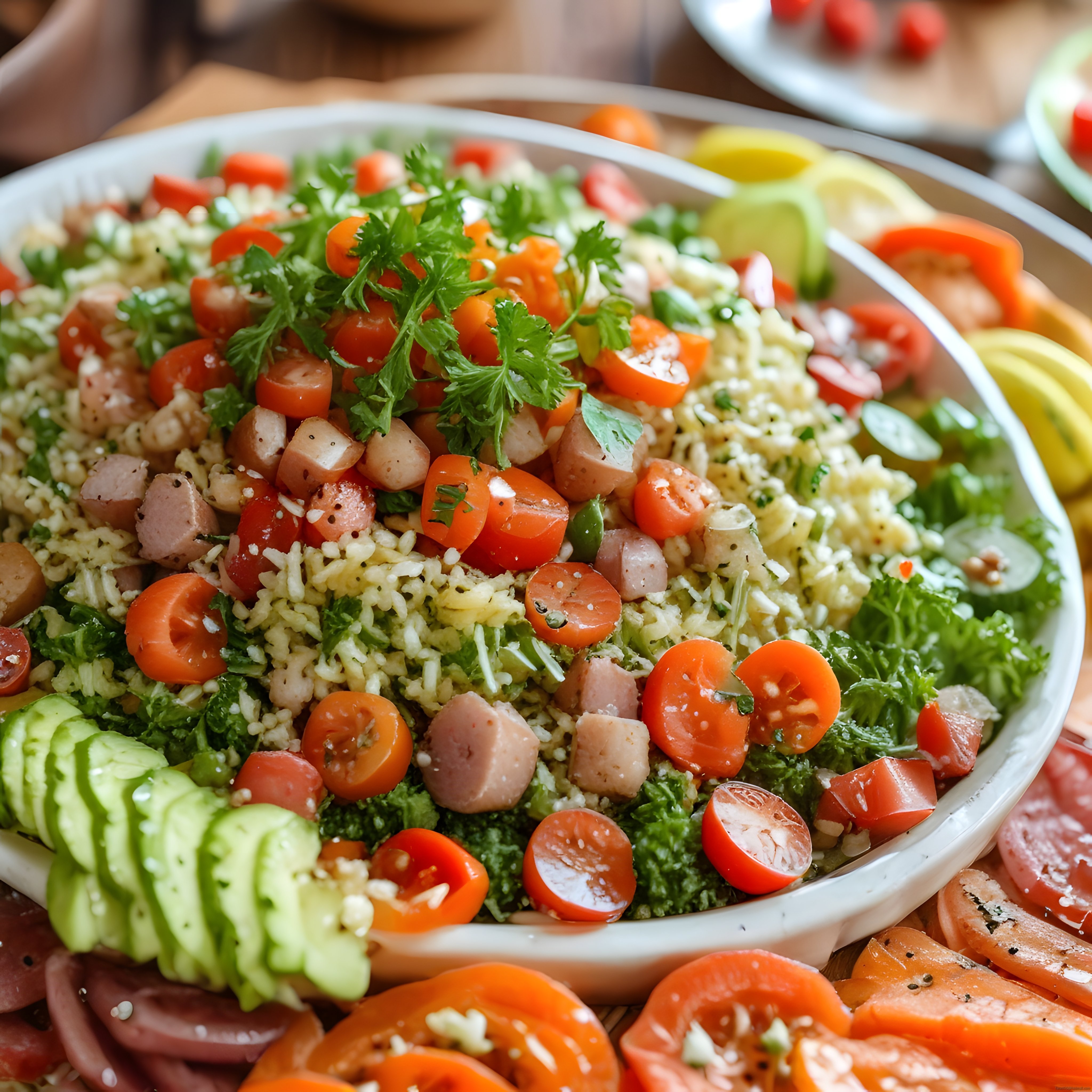 taze sebzelerle hazırlanmış kuskus salatası ve sağlıklı sunum önerileri