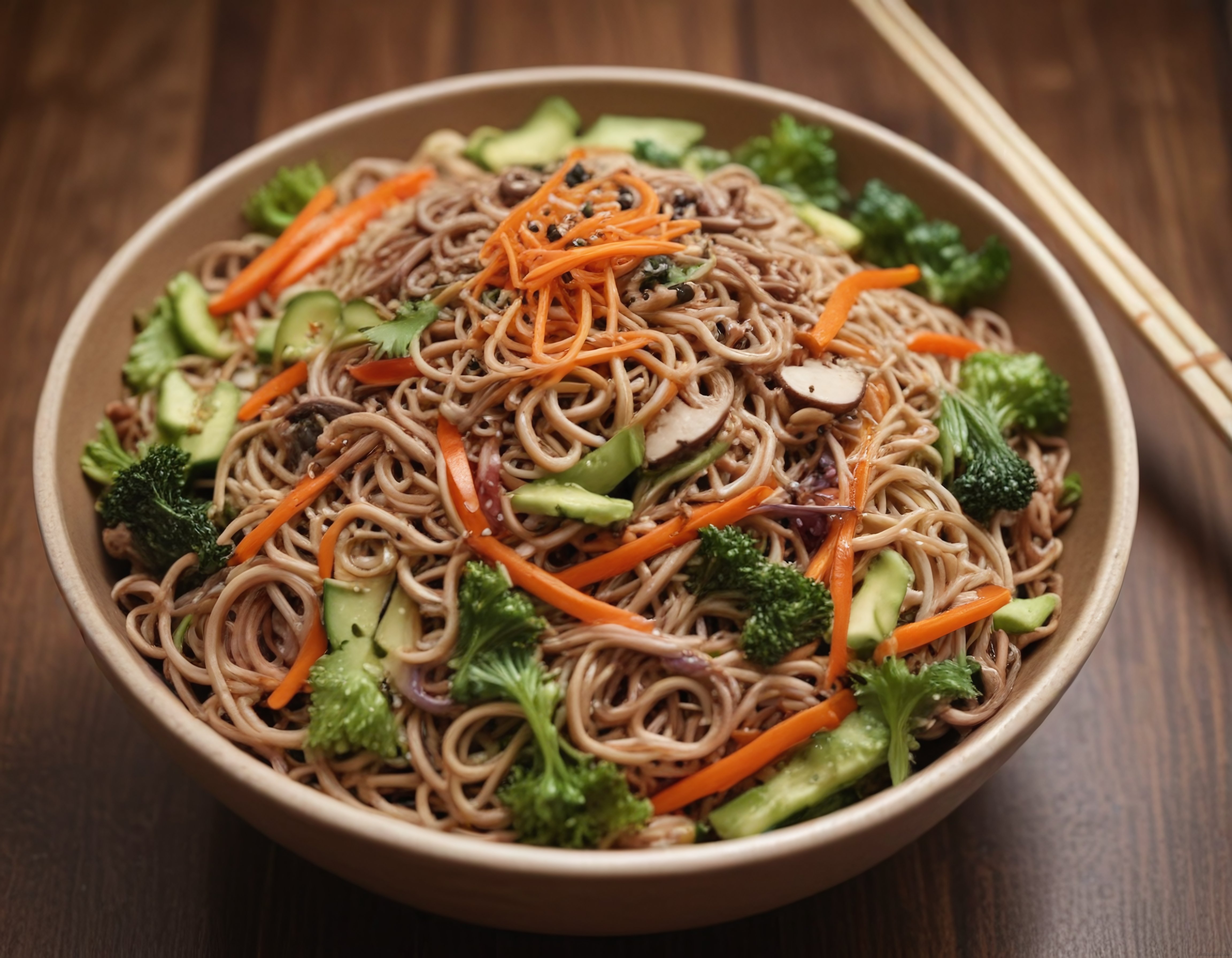 Taze Sebzelerle Süslü Soba Noodle Kasesi: Pratik Asya Mutfağı Tarifi