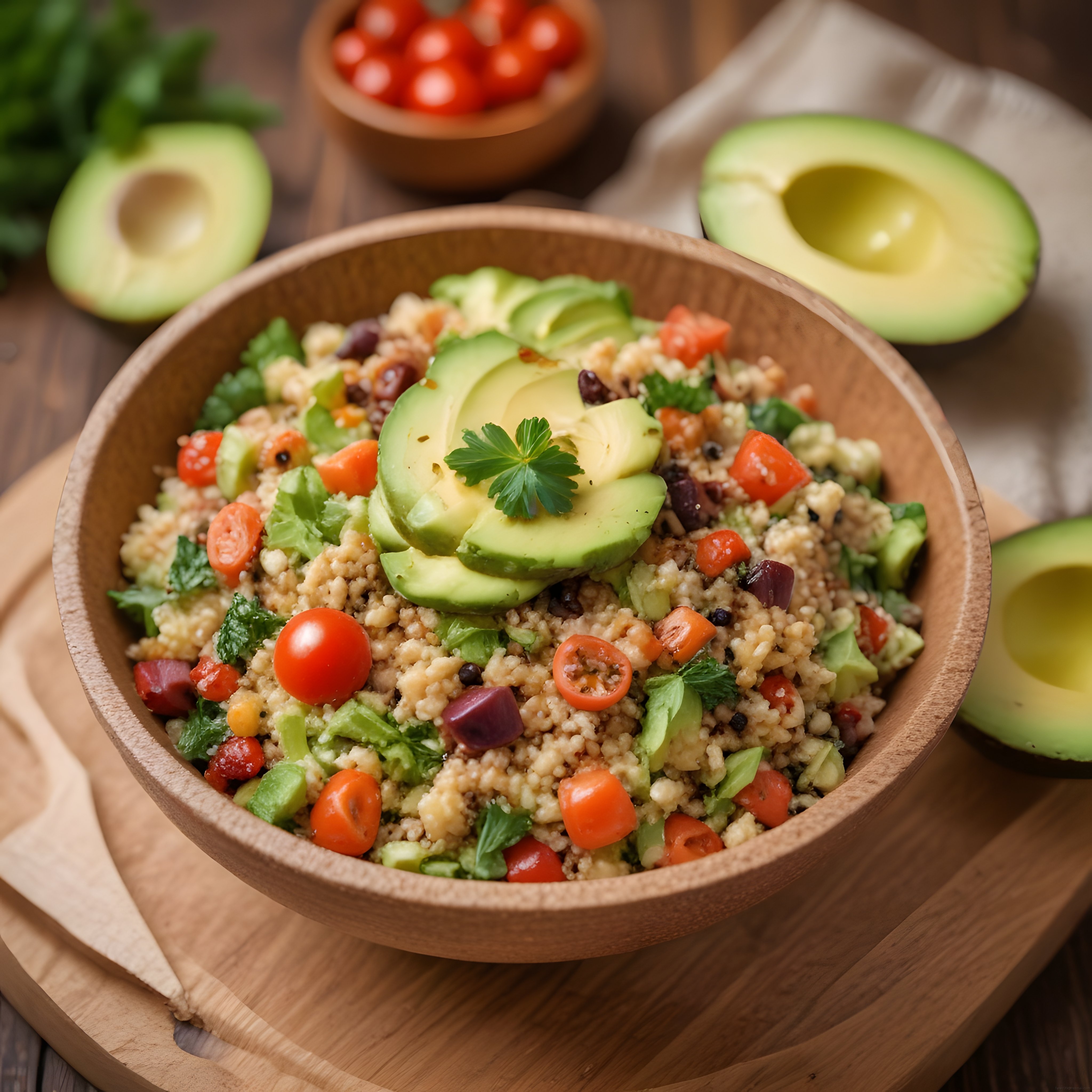 Taze Sebzeli Avokadolu Kinoa Salatası: Sağlıklı ve Besleyici Vegan Bowl Önerisi