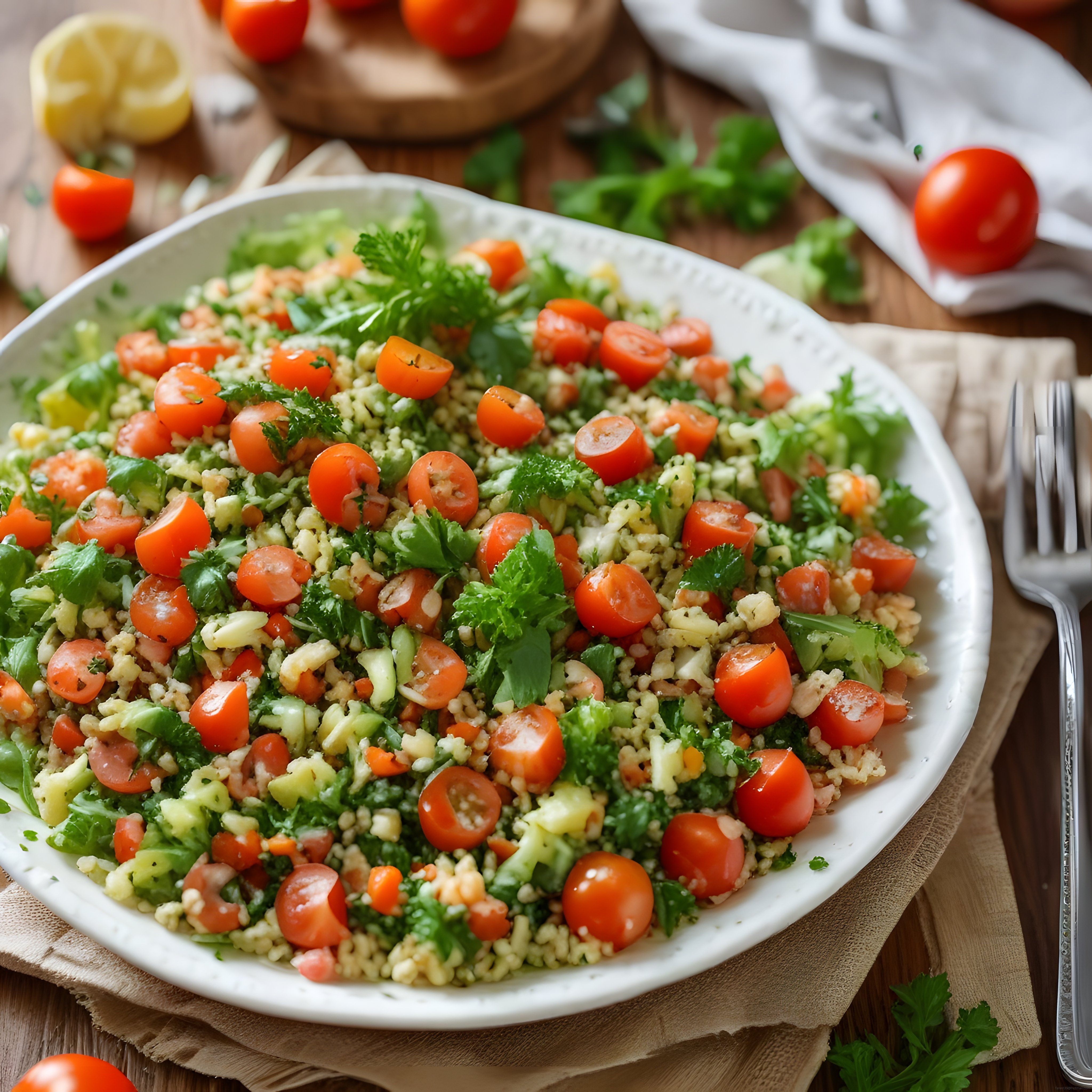 Taze Sebzeli Bulgur Salatası: Limon Soslu Sağlıklı Tabbule Tarifi