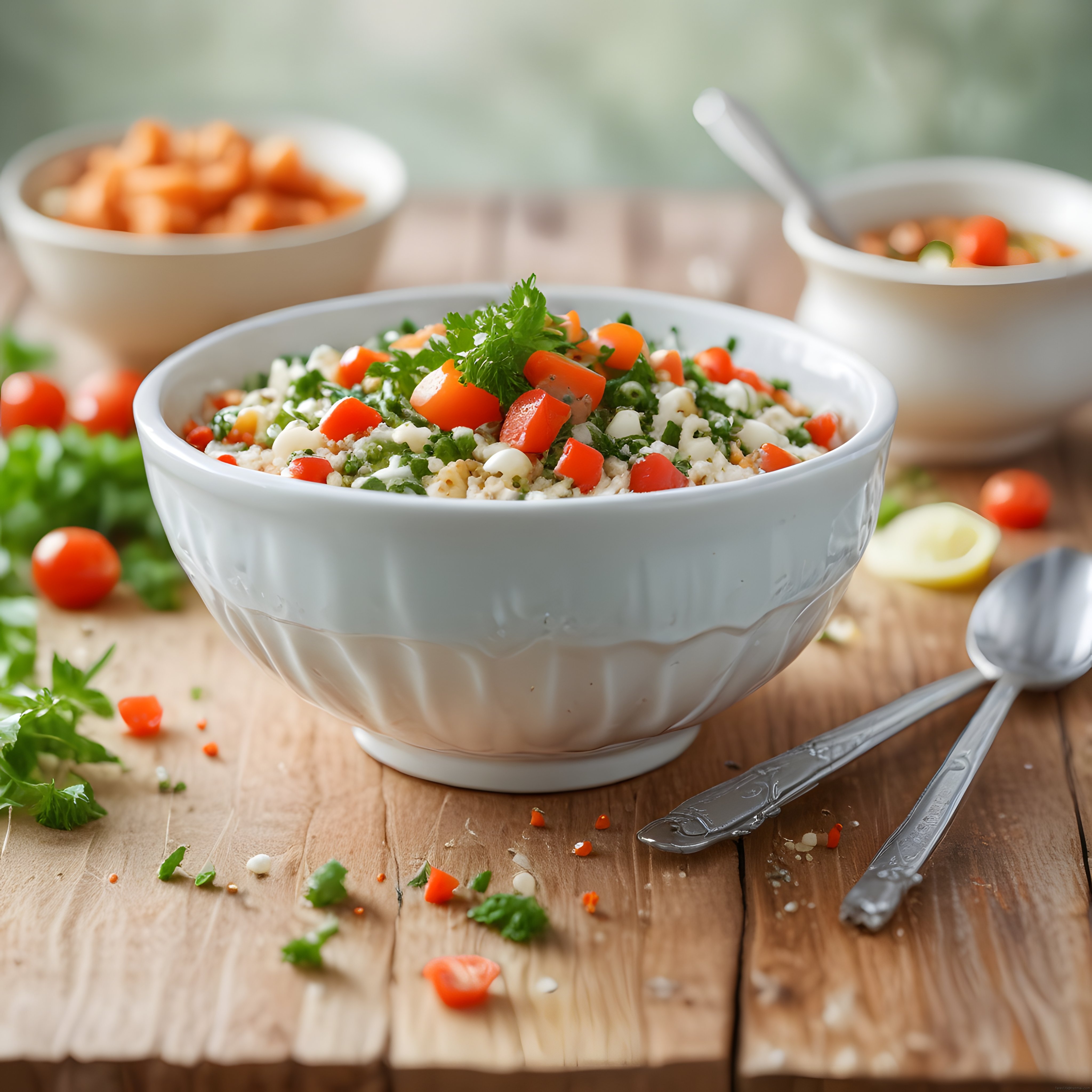 Taze Sebzeli Bulgur Salatası: Sağlıklı ve Renkli Mutfak Sunumu