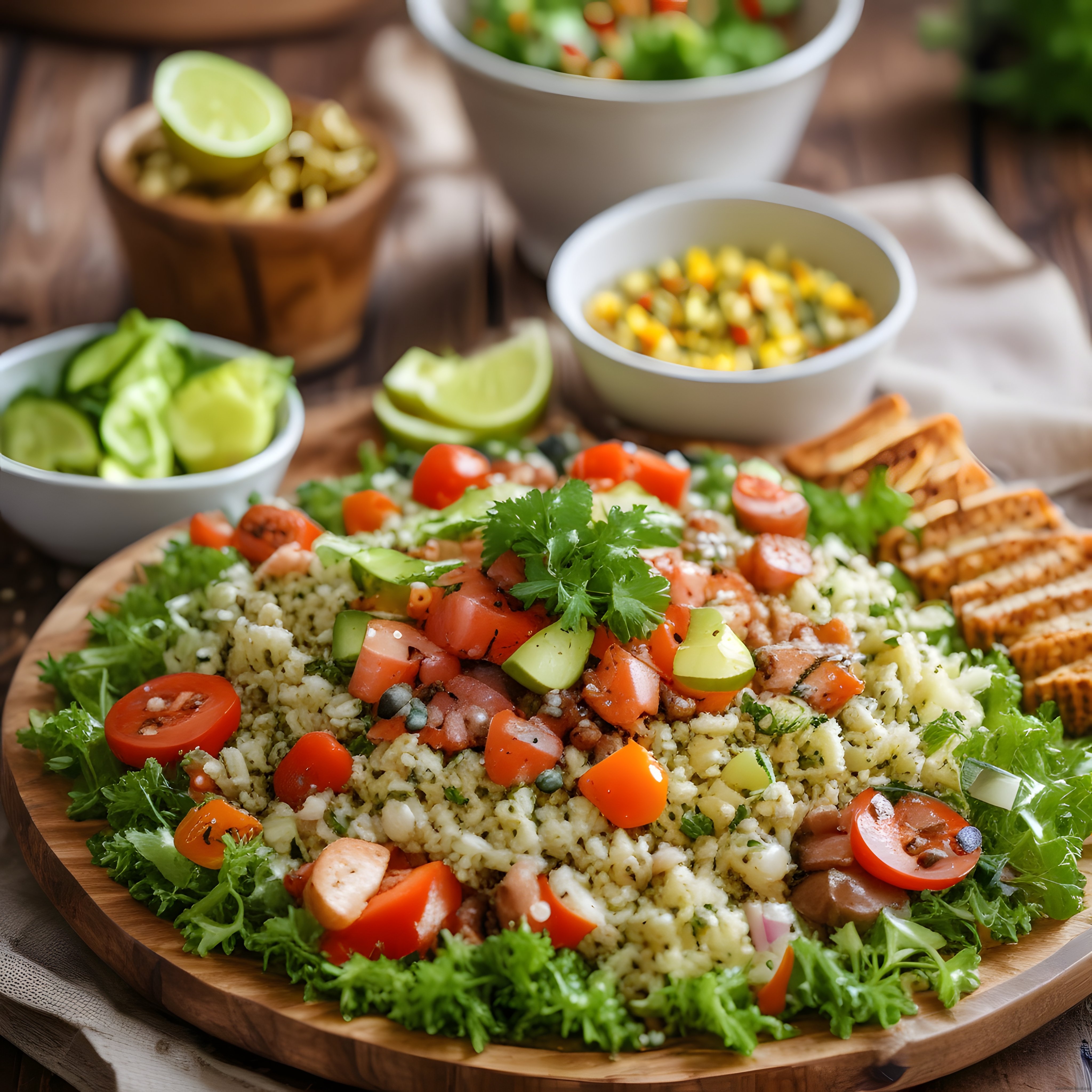 Taze Sebzeli Kuskus Salatası ve Izgara Ekmek ile Sağlıklı Akşam Yemeği