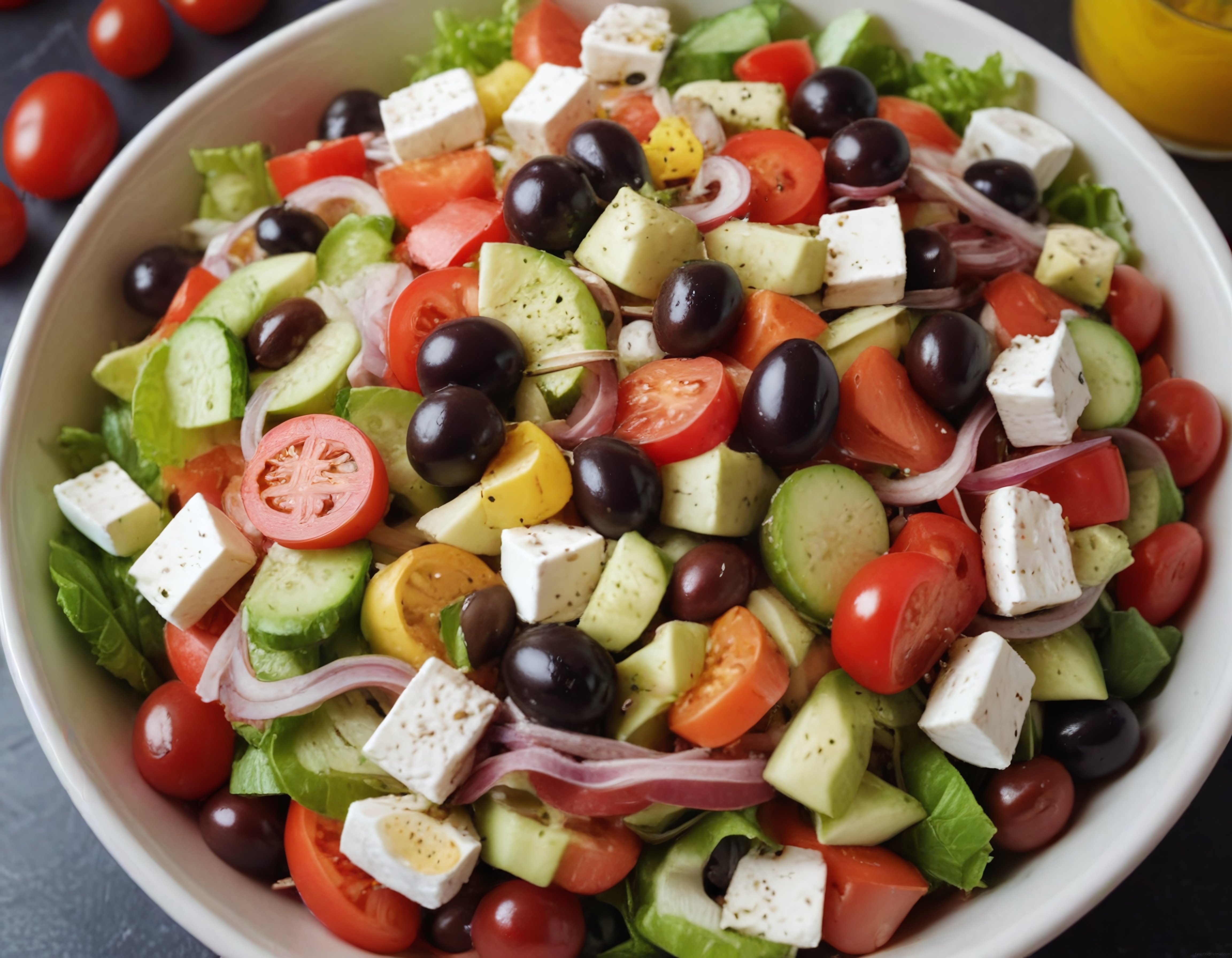 Taze Sebzeli ve Feta Peynirli Akdeniz Salatası: Sağlıklı Tarif
