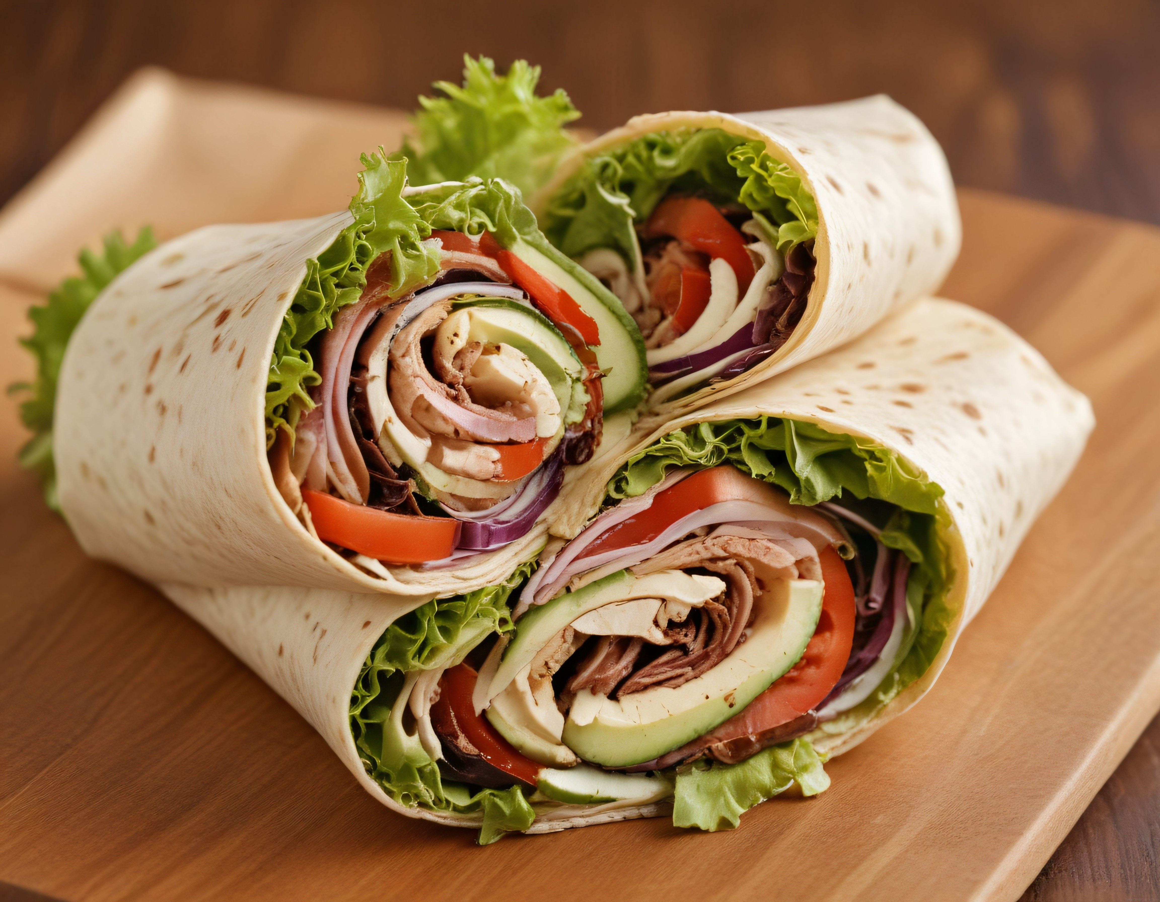 Taze Sebzeli ve Hindi Fümeli Tortilla Wrap Tarifi - Sağlıklı Öğün