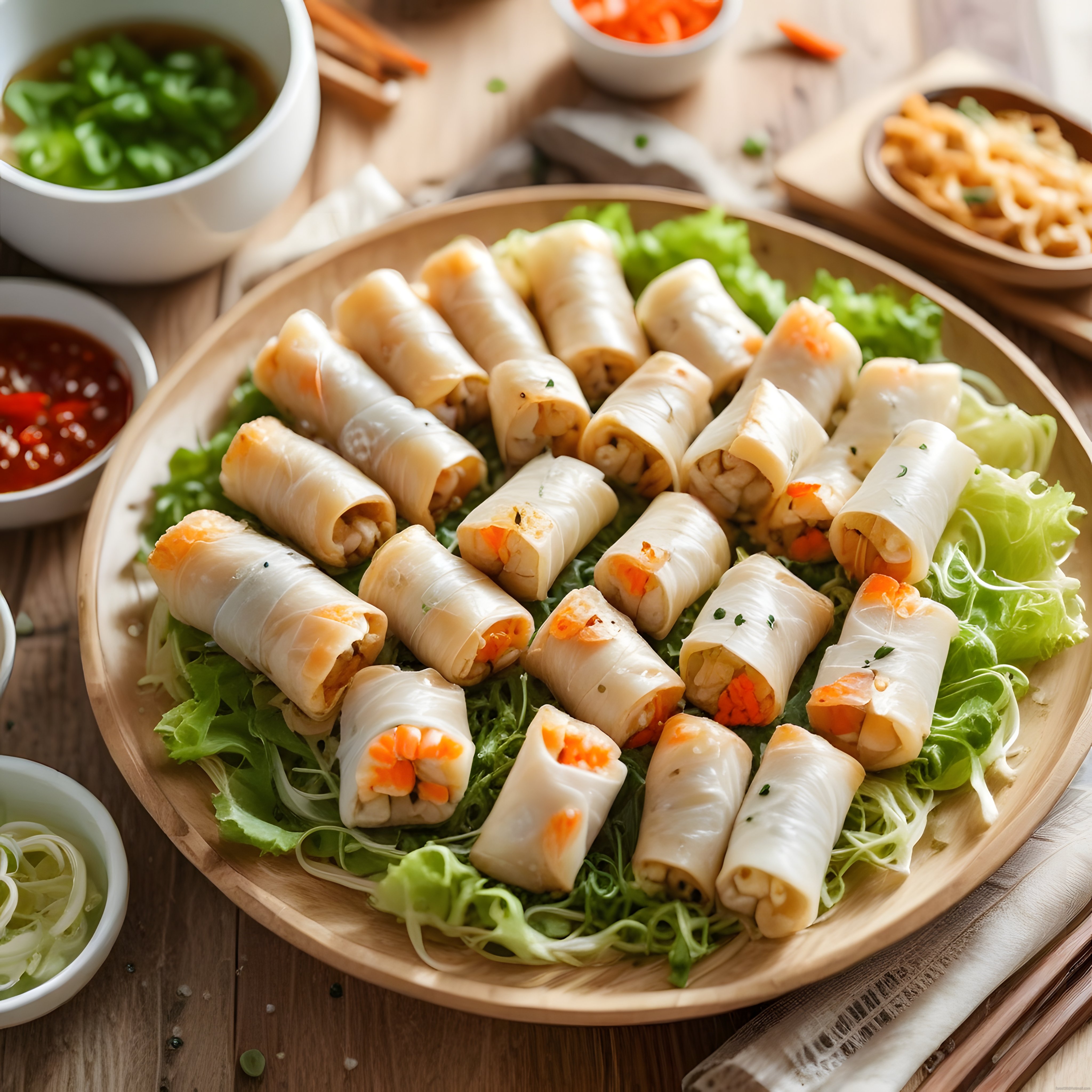 Taze Sebzeli Vietnam Spring Roll İkonik Lezzetiyle Büyüleyici Sunum