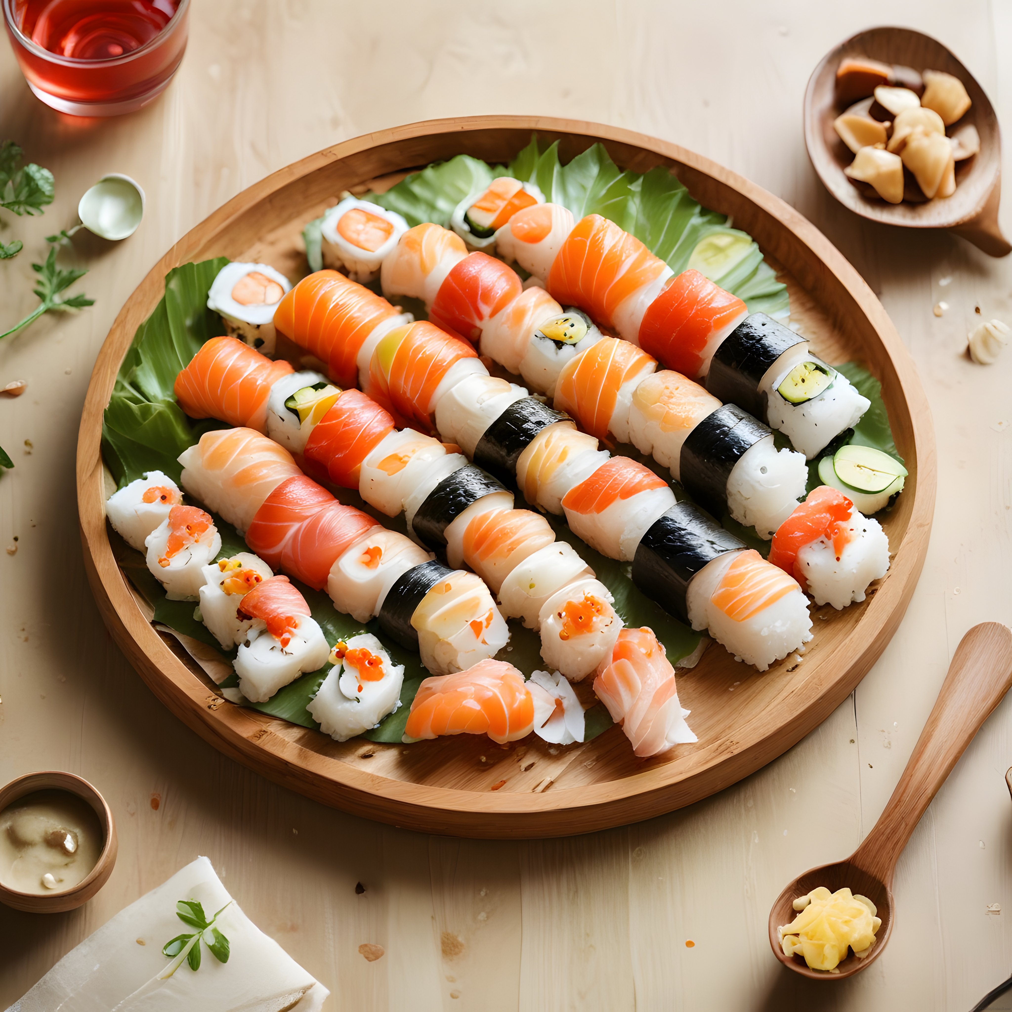 Taze Somon ve Karidesli Nigiri Sushi Tabağı: Japon Mutfağından Eşsiz Lezzetler