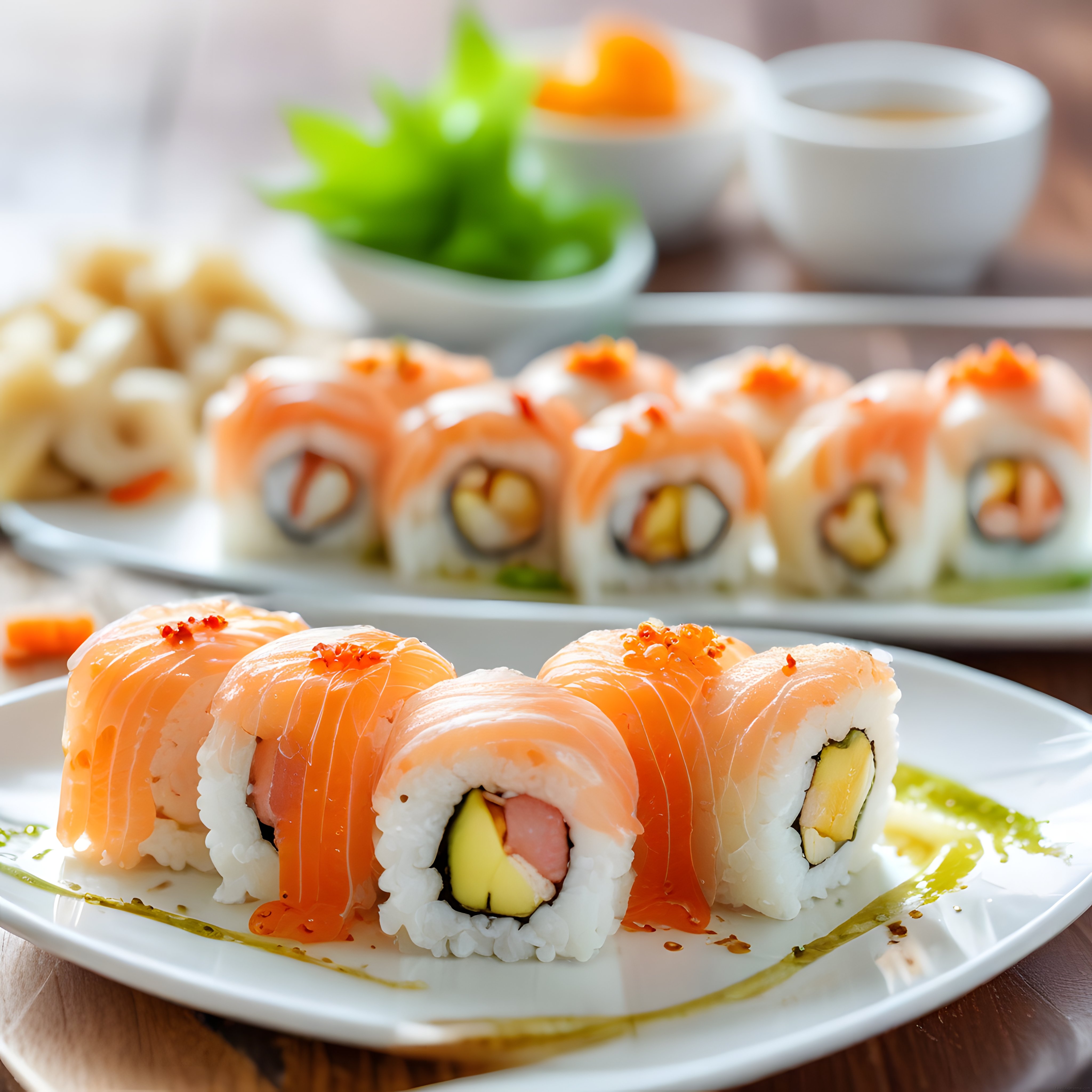 Taze Somonlu Sushi Rolları: Japon Mutfağından Avokadolu Lezzet Şöleni