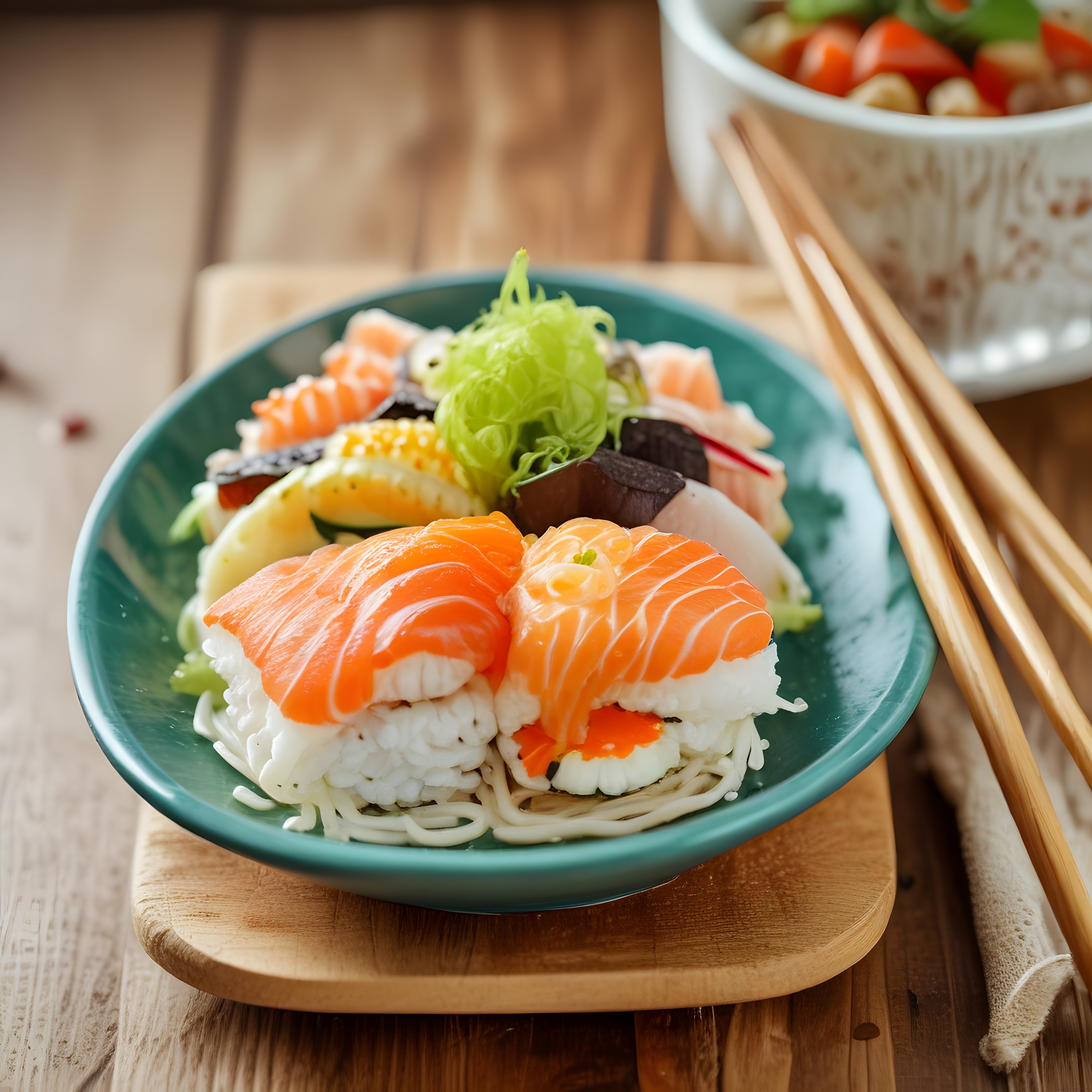 Taze Somonlu Sushi Tabağı: Japon Mutfağından Şık ve Lezzetli Bir Sunum