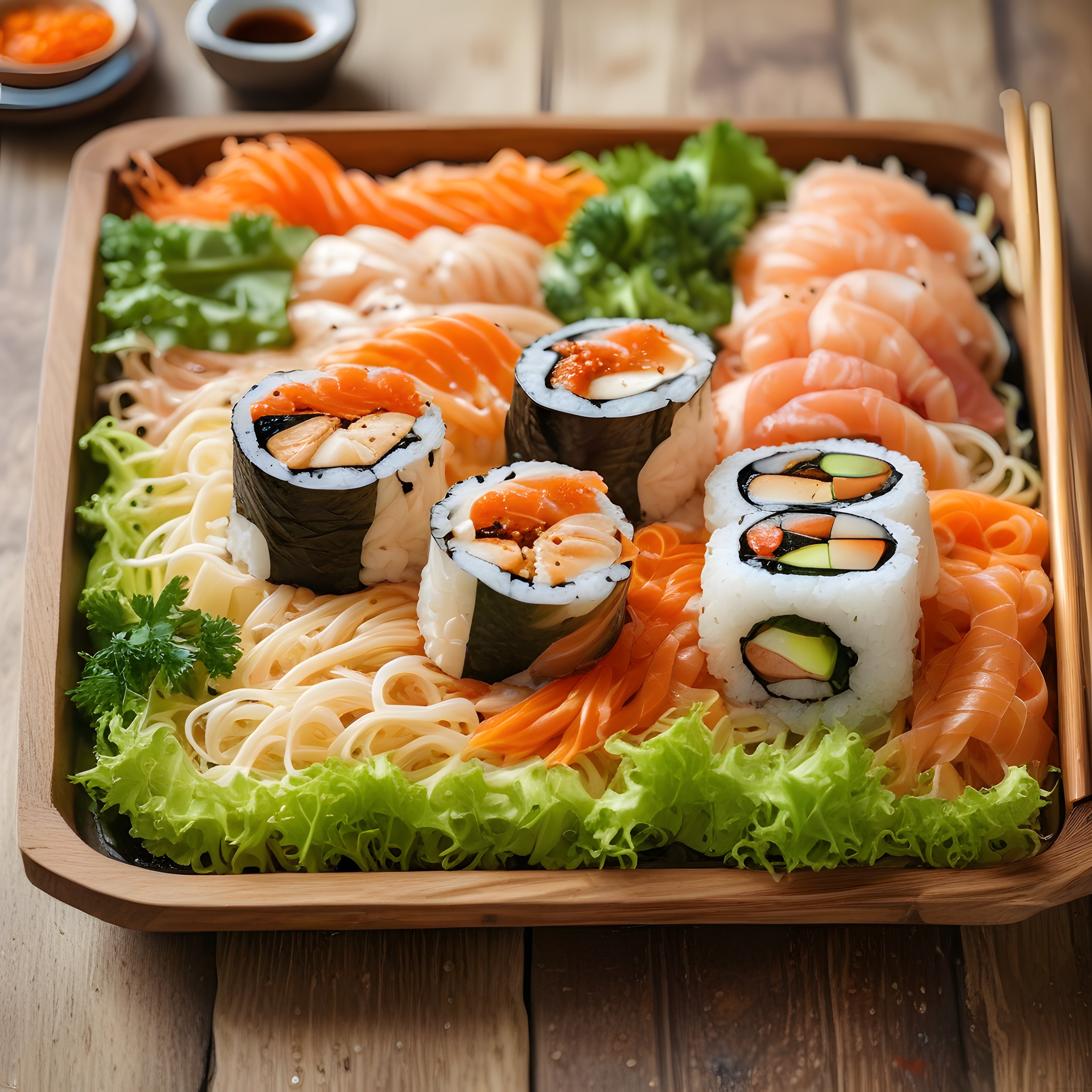 Taze Somonlu Sushi ve Sashimi Sunumu ile Eşsiz Japon Lezzet Deneyimi