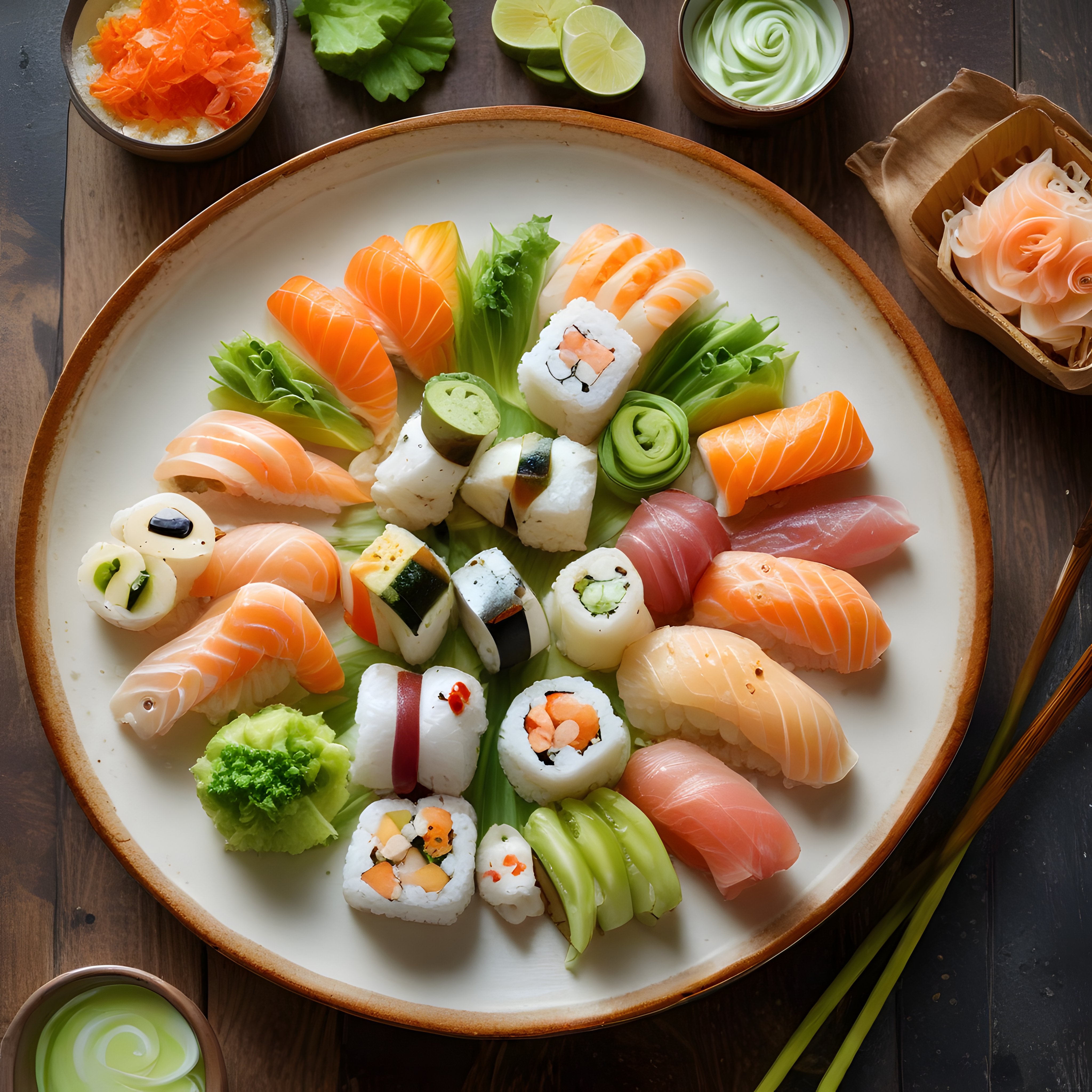 Taze Somonlu ve Avokadolu Özel Sushi Tabağı: Japon Mutfağından Eşsiz Lezzetler
