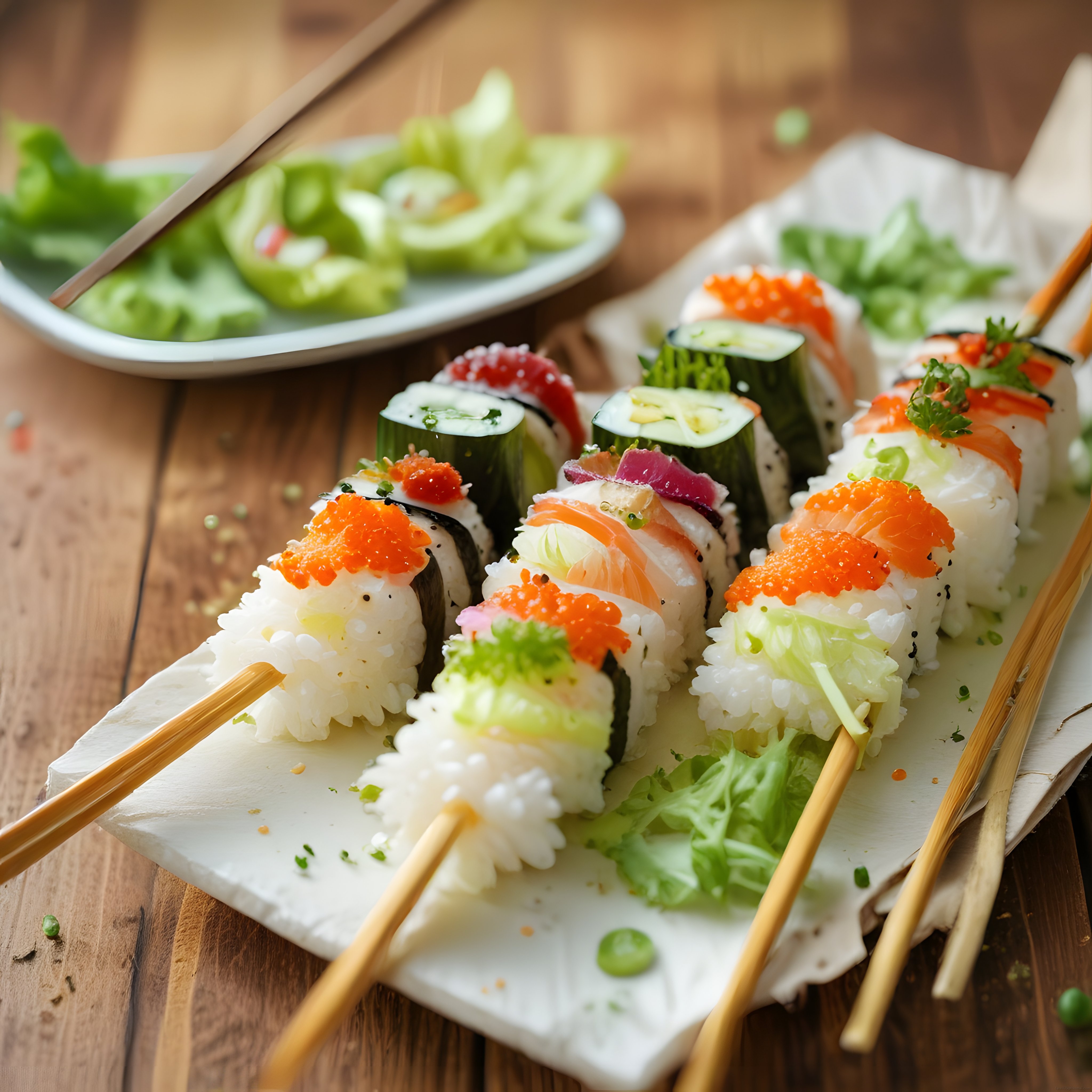 Taze Somonlu ve Havyarlı Sushi Tabağı: Japon Mutfağından Göz Alıcı Bir Sunum
