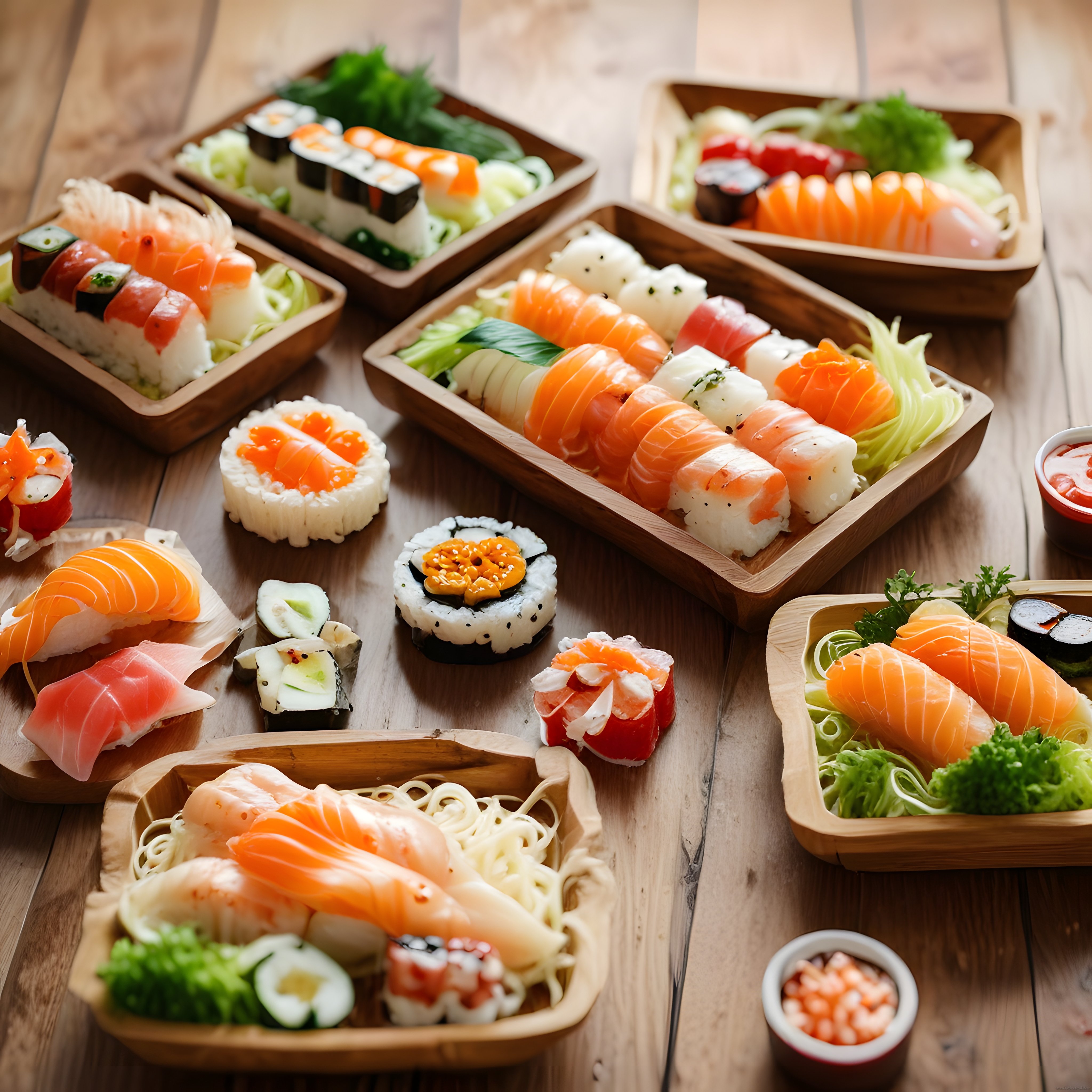 Taze Somonlu ve Ton Balıklı Sushi Çeşitleriyle Japon Mutfağı Şöleni