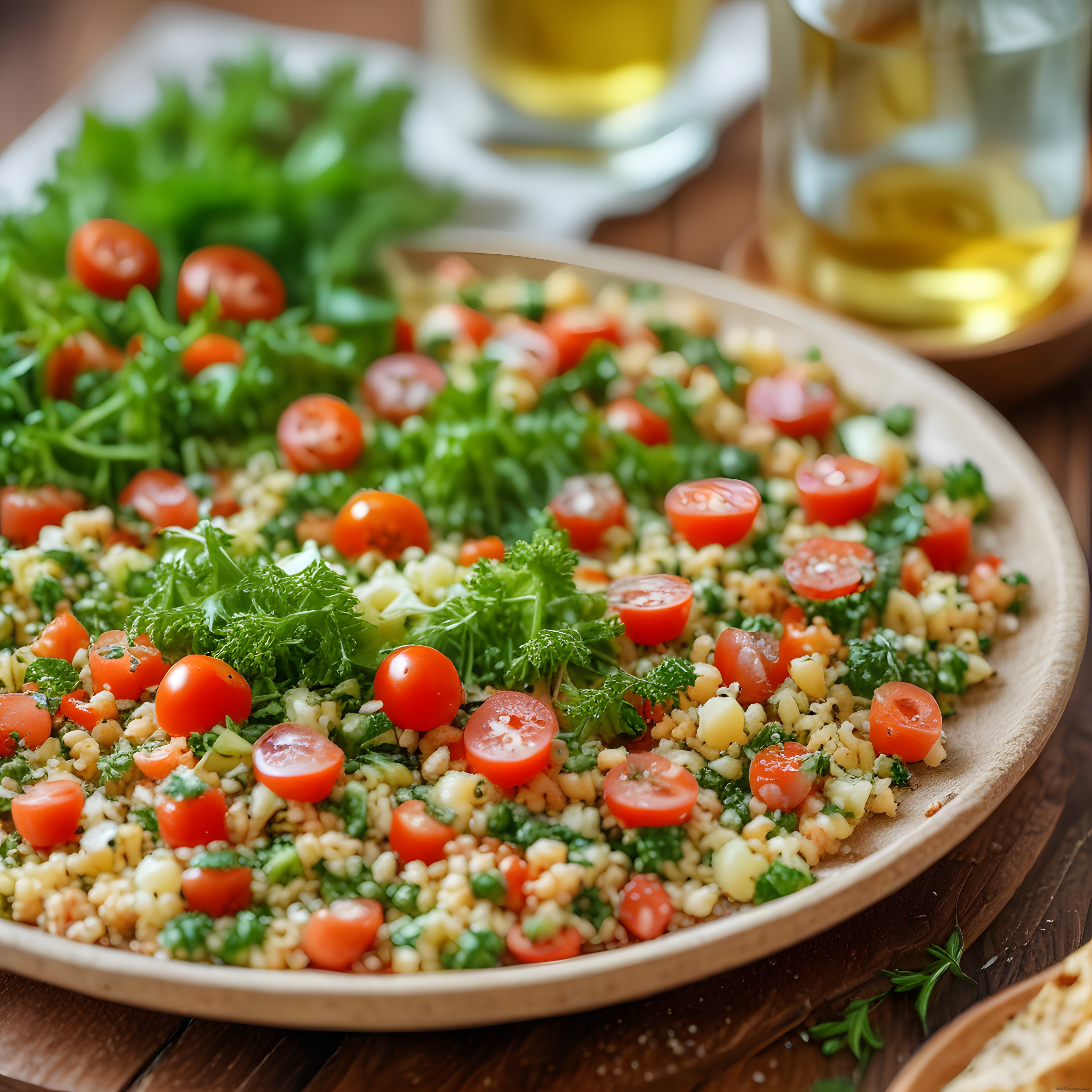 Taze Tabbule Salatası: Bulgur ve Yeşilliklerle Rustik Bir Akdeniz Lezzeti
