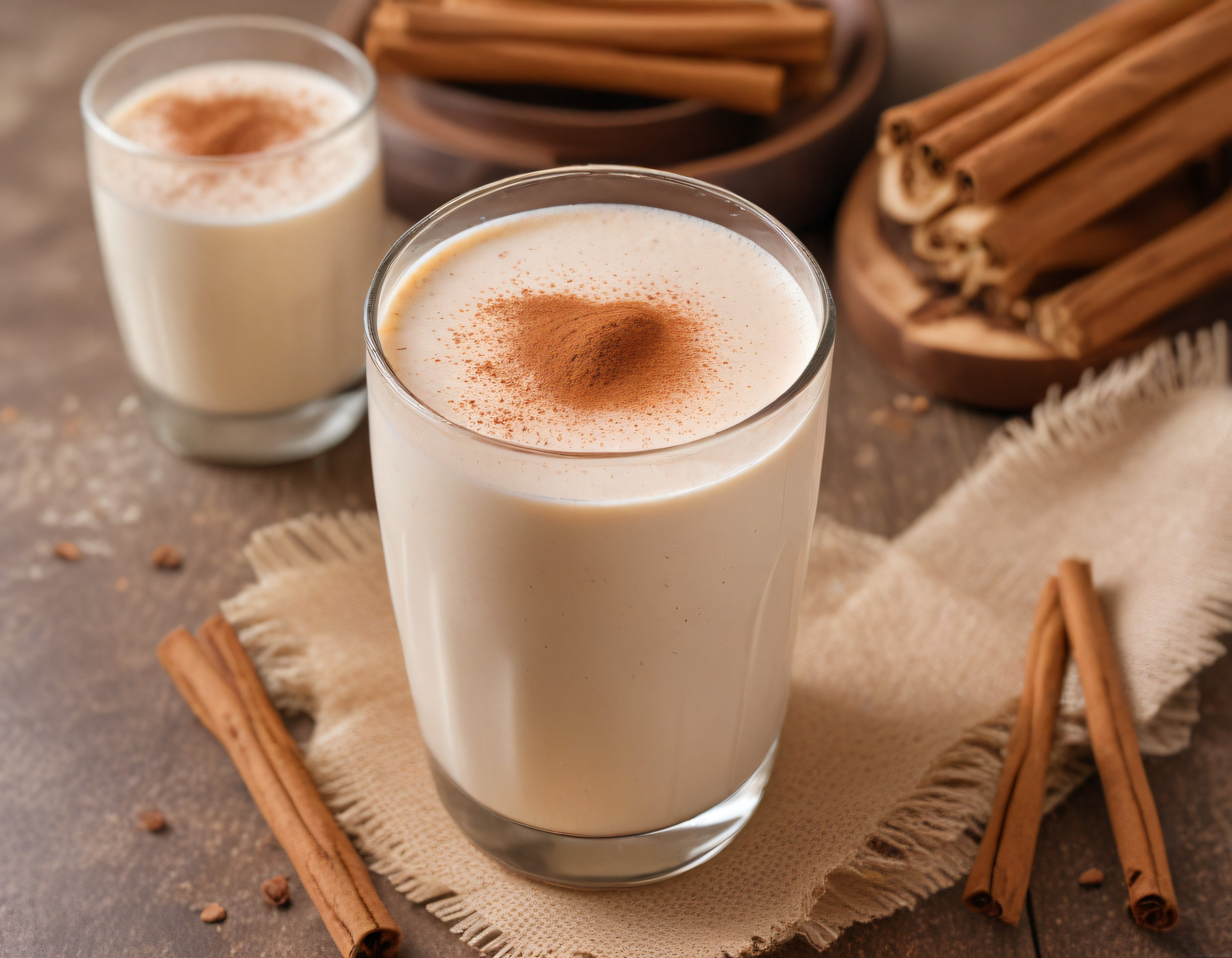 Taze Tarçınlı Salep ve Tarçın Çubuklarıyla Sıcak Kış İçeceği Sunumu