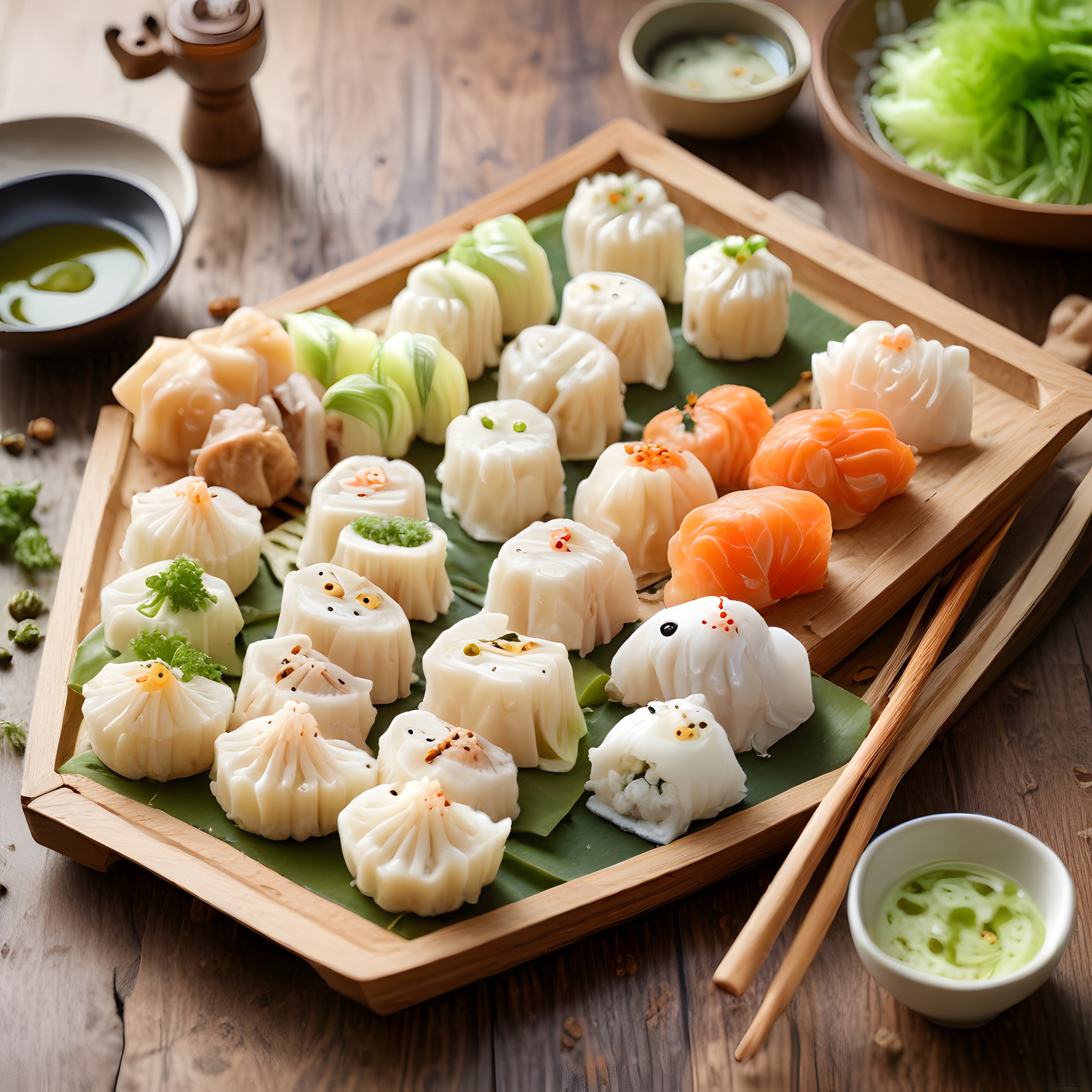Taze ve Renkli Asya Mutfağı Lezzetleri: Dim Sum ve Sushi Sunumu
