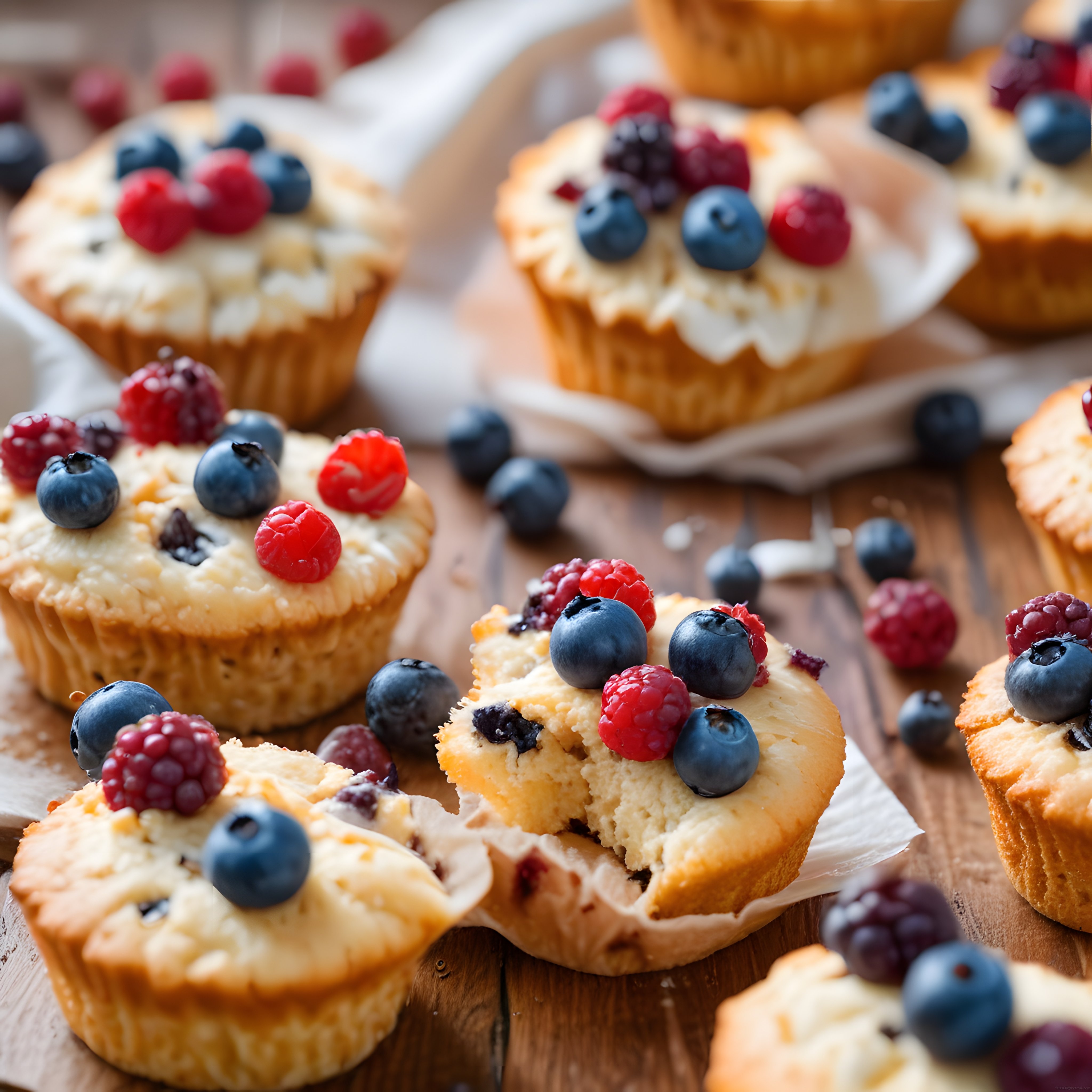 Taze Yaban Mersini ve Ahududulu Ev Yapımı Muffinlerle Kahvaltı Keyfi