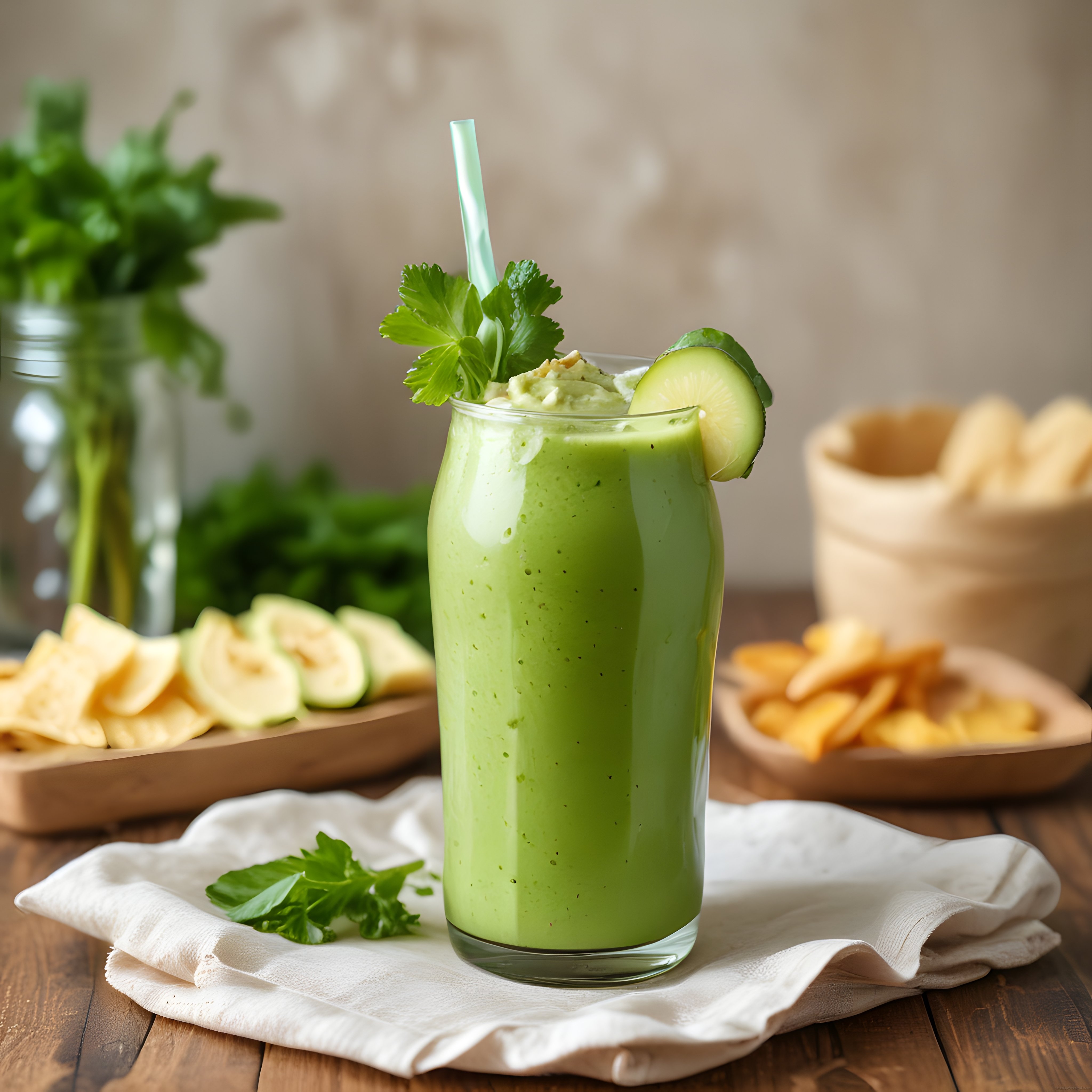 Taze Yeşil Avokado Smoothie: Salatalık ve Maydanoz ile Serinletici İçecek