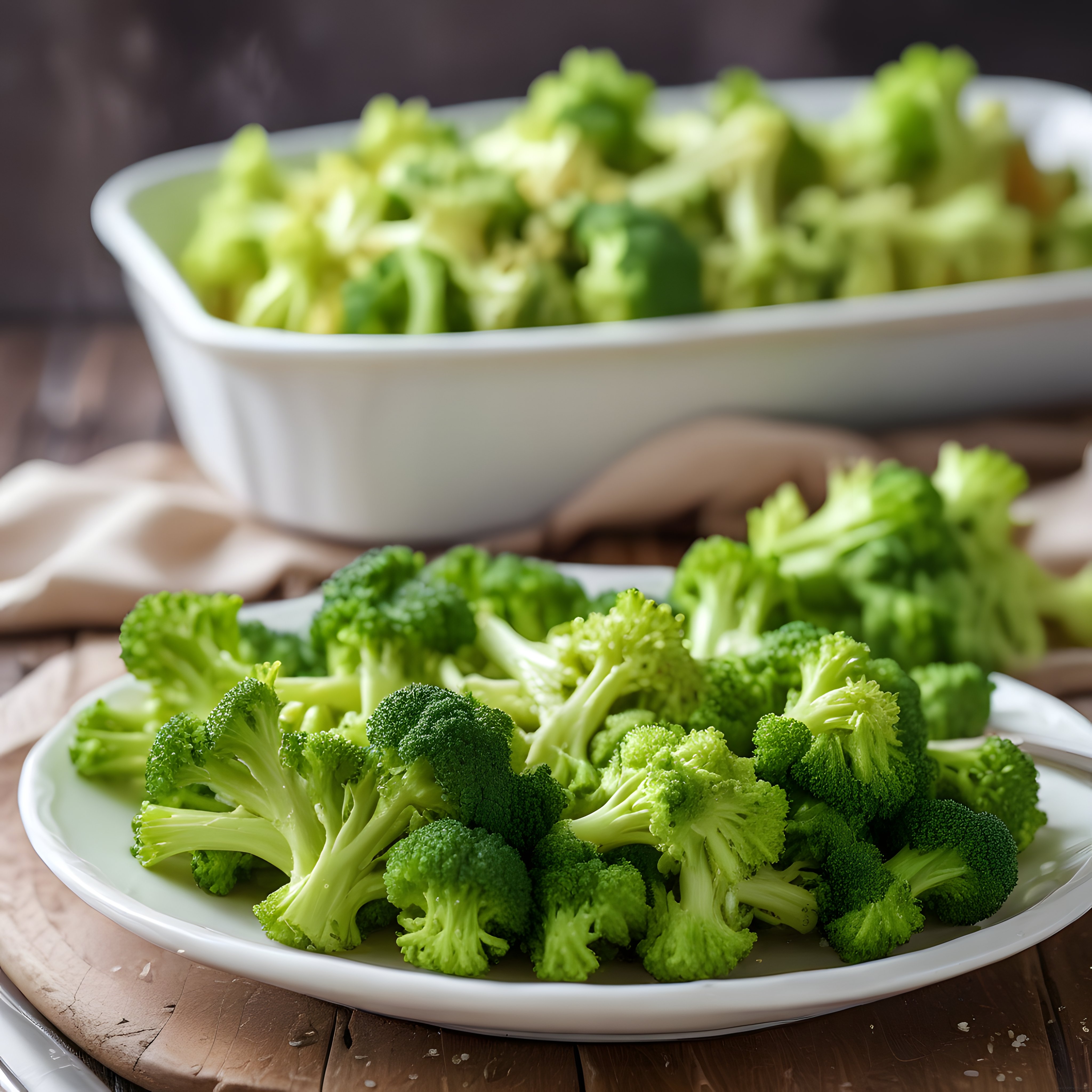 Taze Yeşil Brokoli Parçalarıyla Sağlıklı Beslenme ve Vegan Mutfak Konsepti