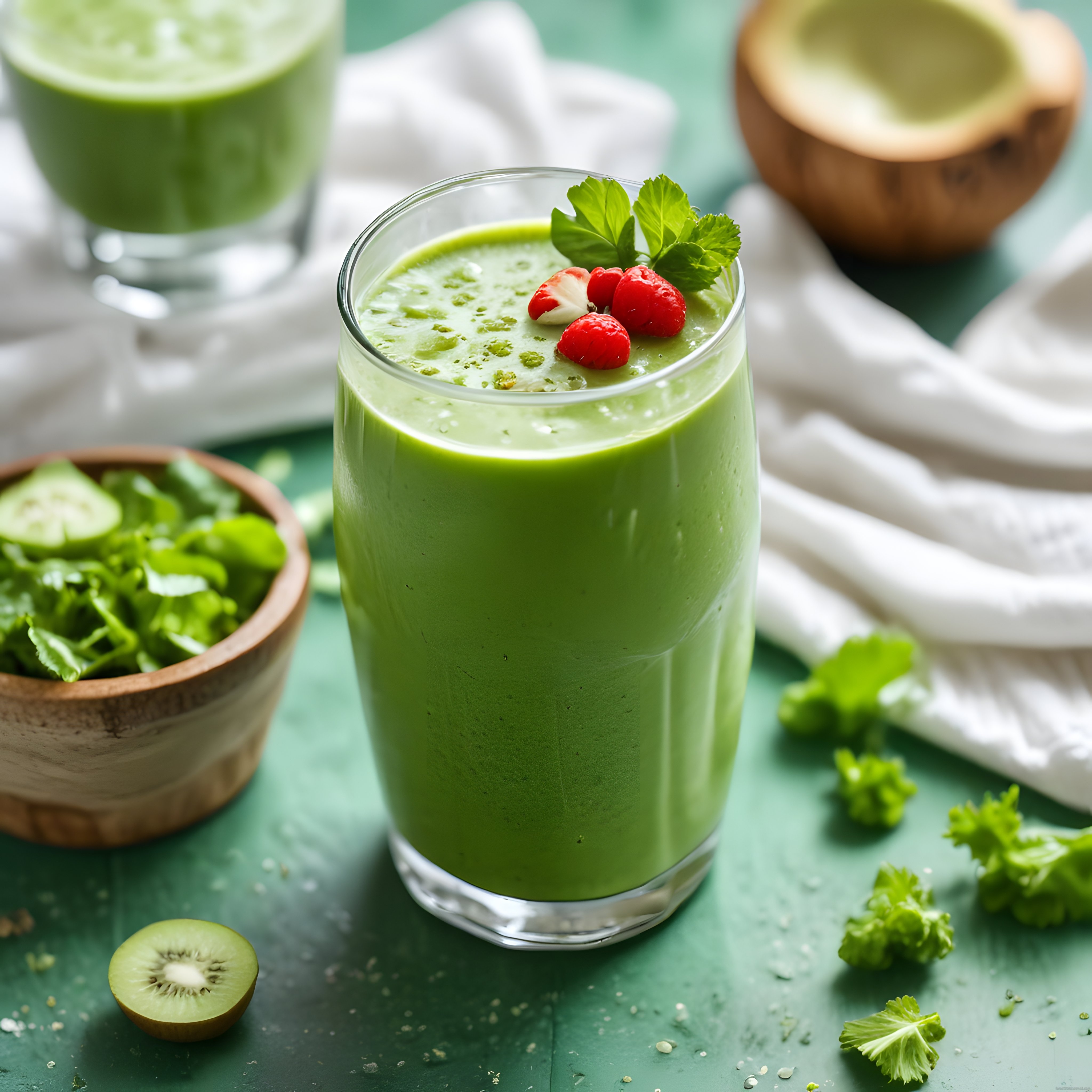 Taze Yeşil Detoks Smoothie: Ahududu ve Kivili Sağlıklı İçecek Tarifi