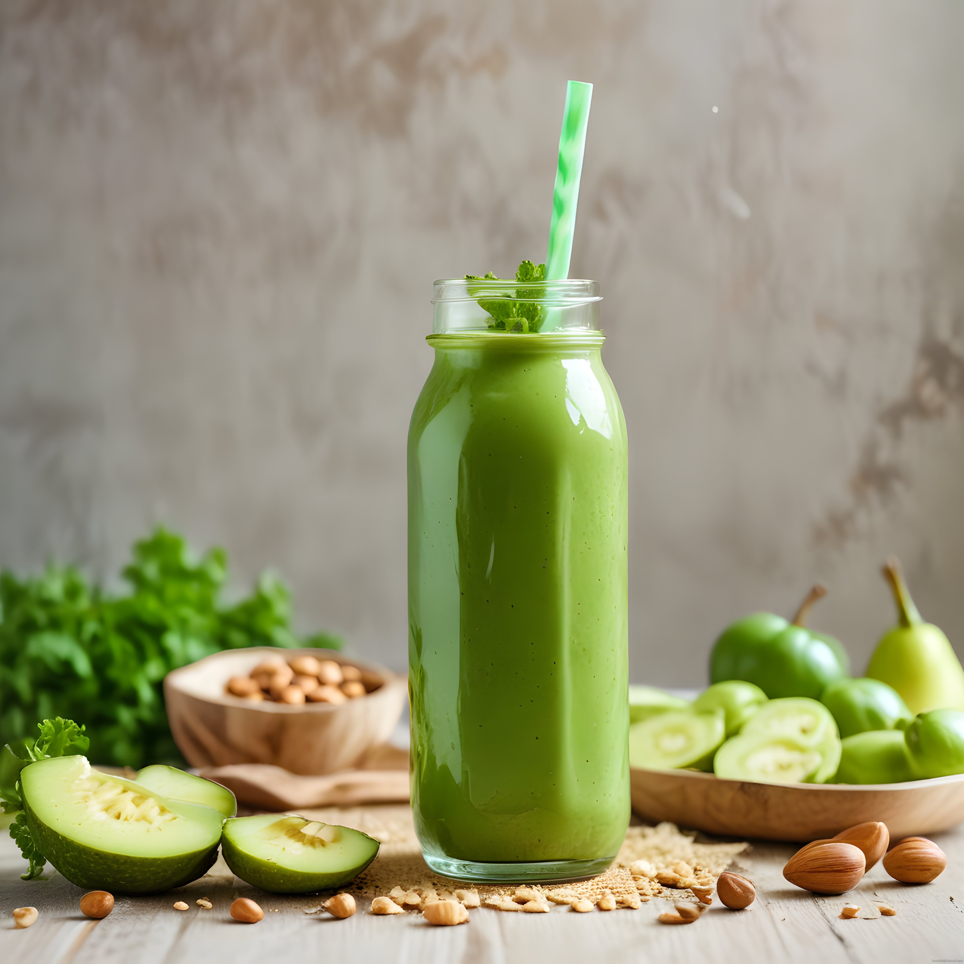 Taze Yeşil Detoks Smoothie: Avokado ve Yeşil Elmalı Sağlıklı İçecek