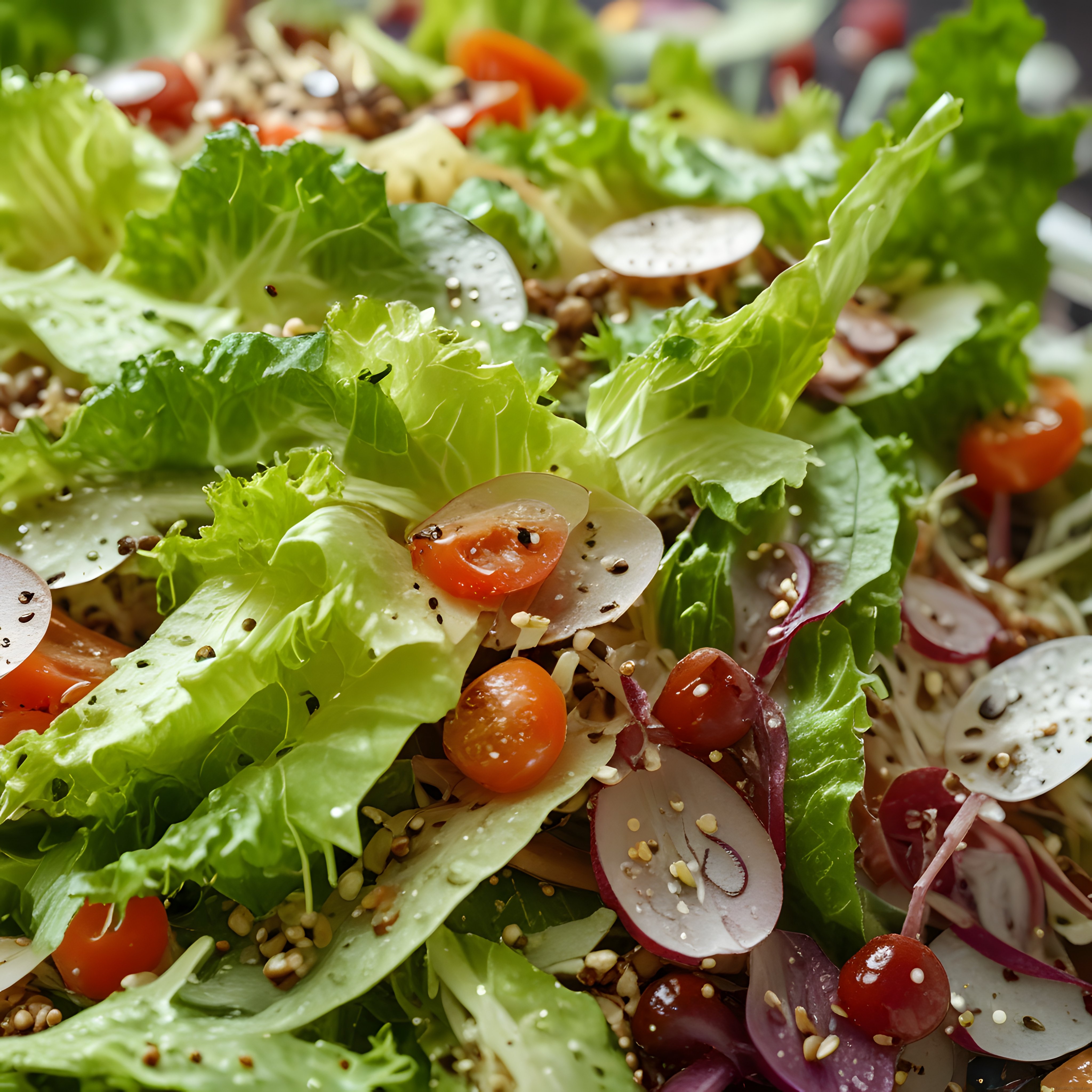 Taze Yeşil Salata: Domates, Turp ve Kırmızı Soğanlı Sağlıklı Tarif