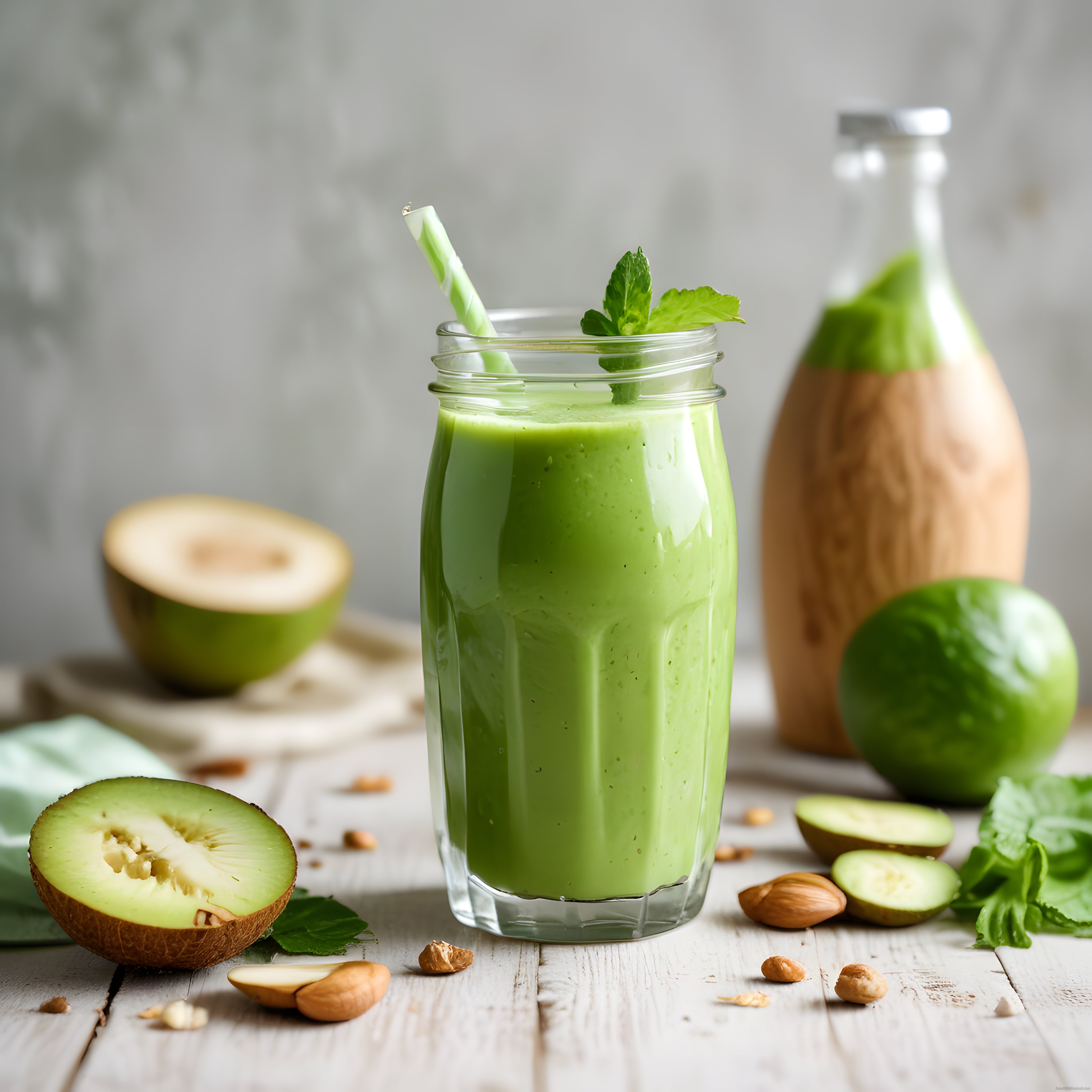 Taze Yeşil Smoothie: Avokado, Kivi ve Naneli Sağlıklı Detoks İçeceği