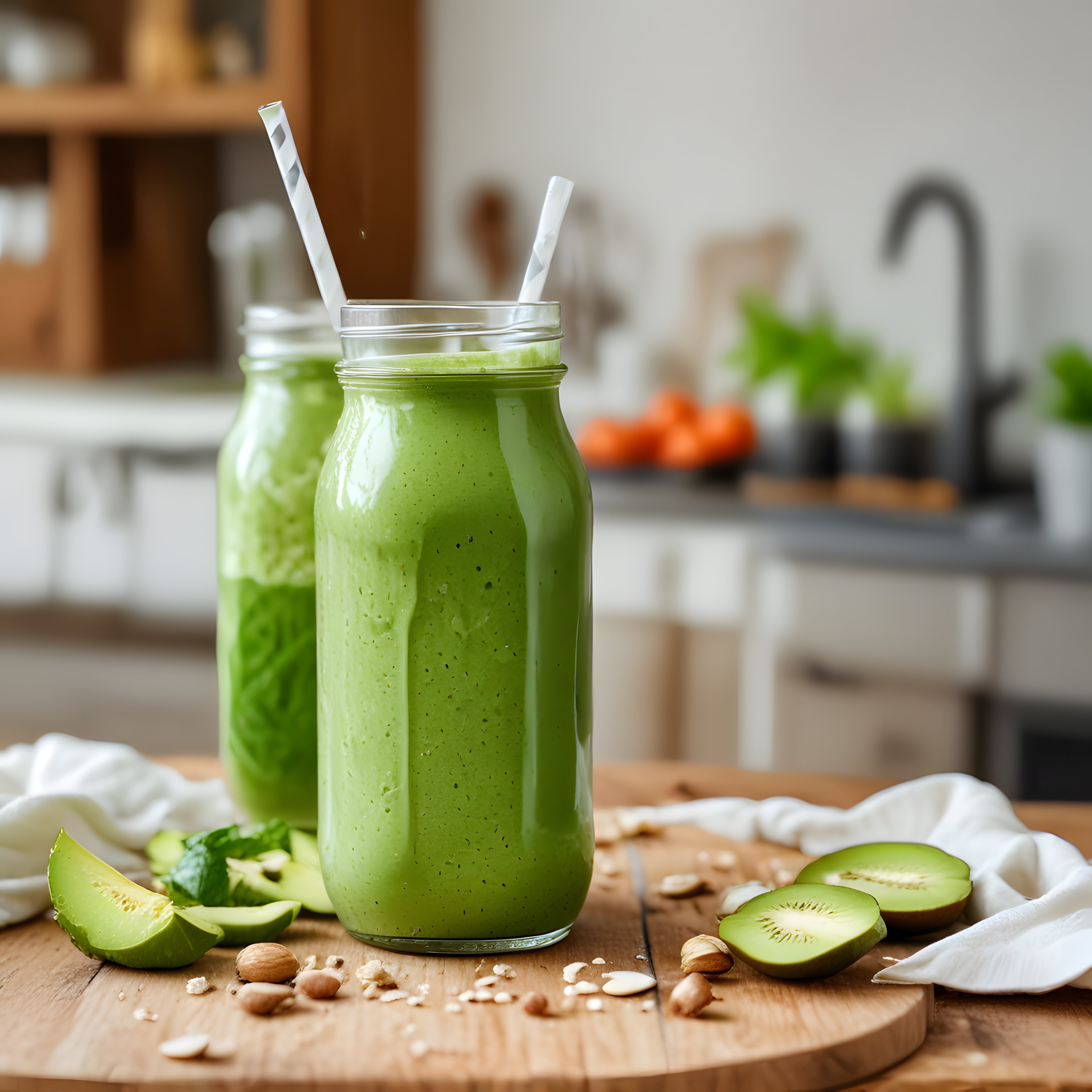 Taze Yeşil Smoothie ve Kivi: Sağlıklı Beslenme İçin Vitamin Dolu İçecek Tarifi