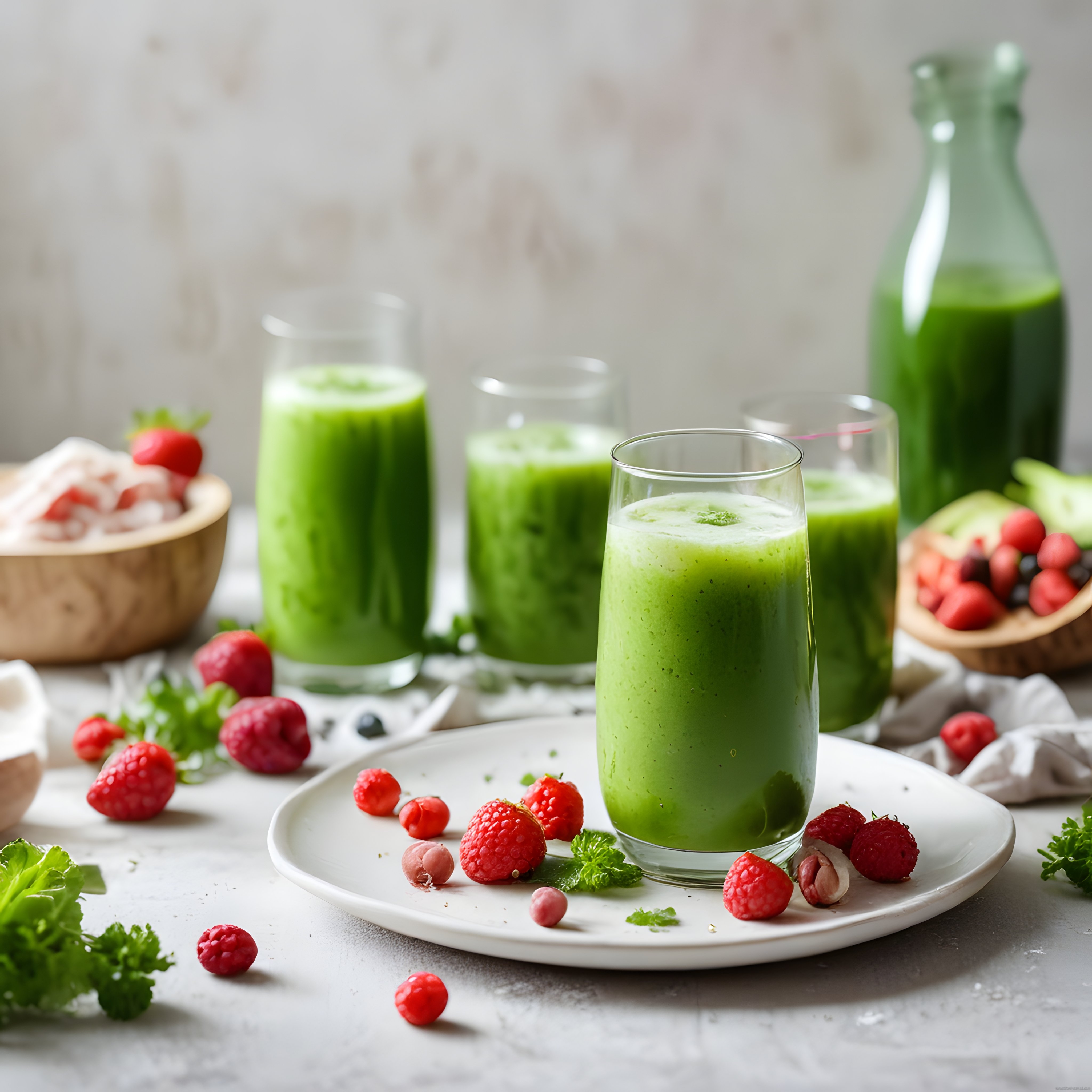 Taze Yeşil Smoothie ve Orman Meyveleriyle Sağlıklı ve Enerjik Bir Gün