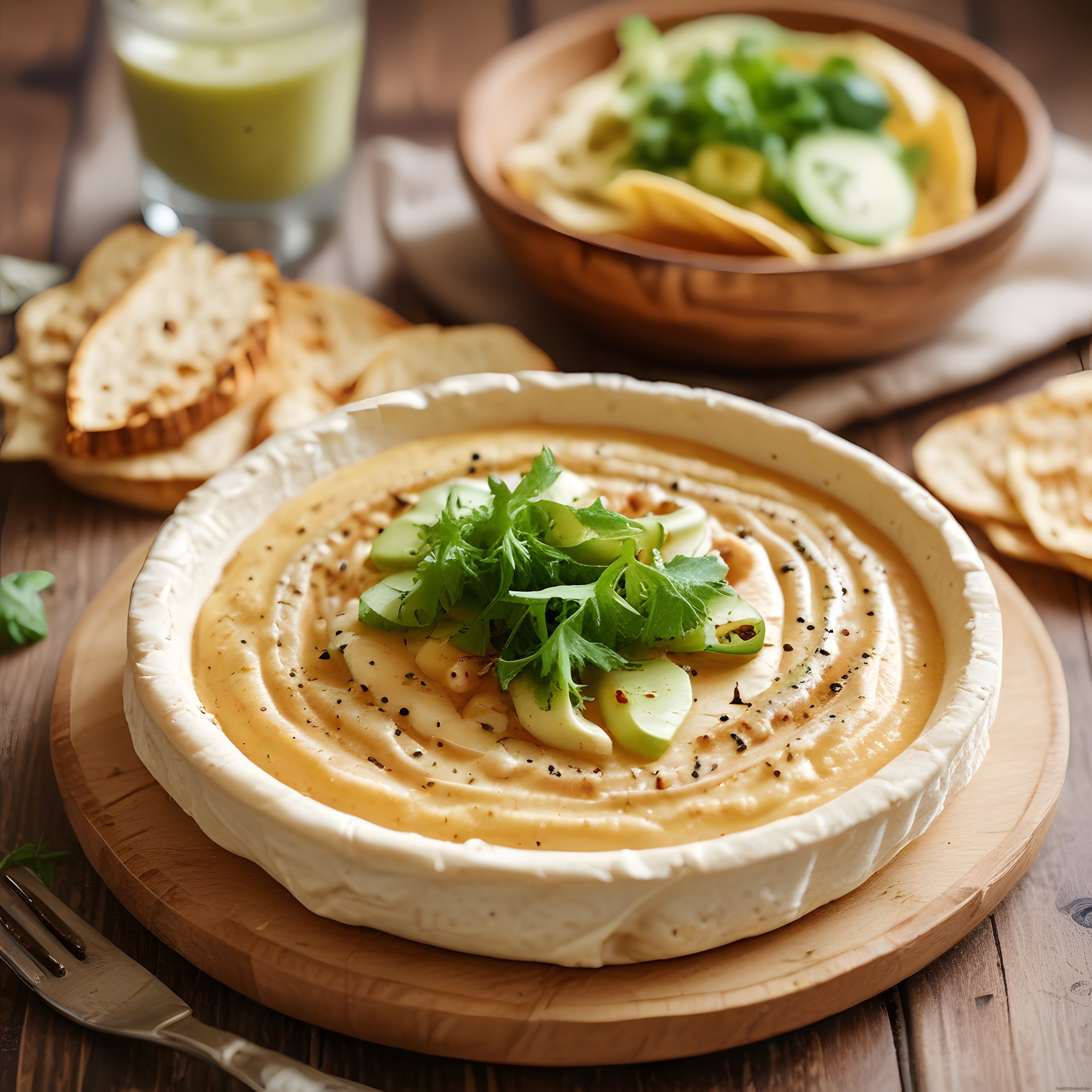 Taze Yeşillik ve Salatalıkla Süslenmiş Ev Yapımı Flatbread Tarifi