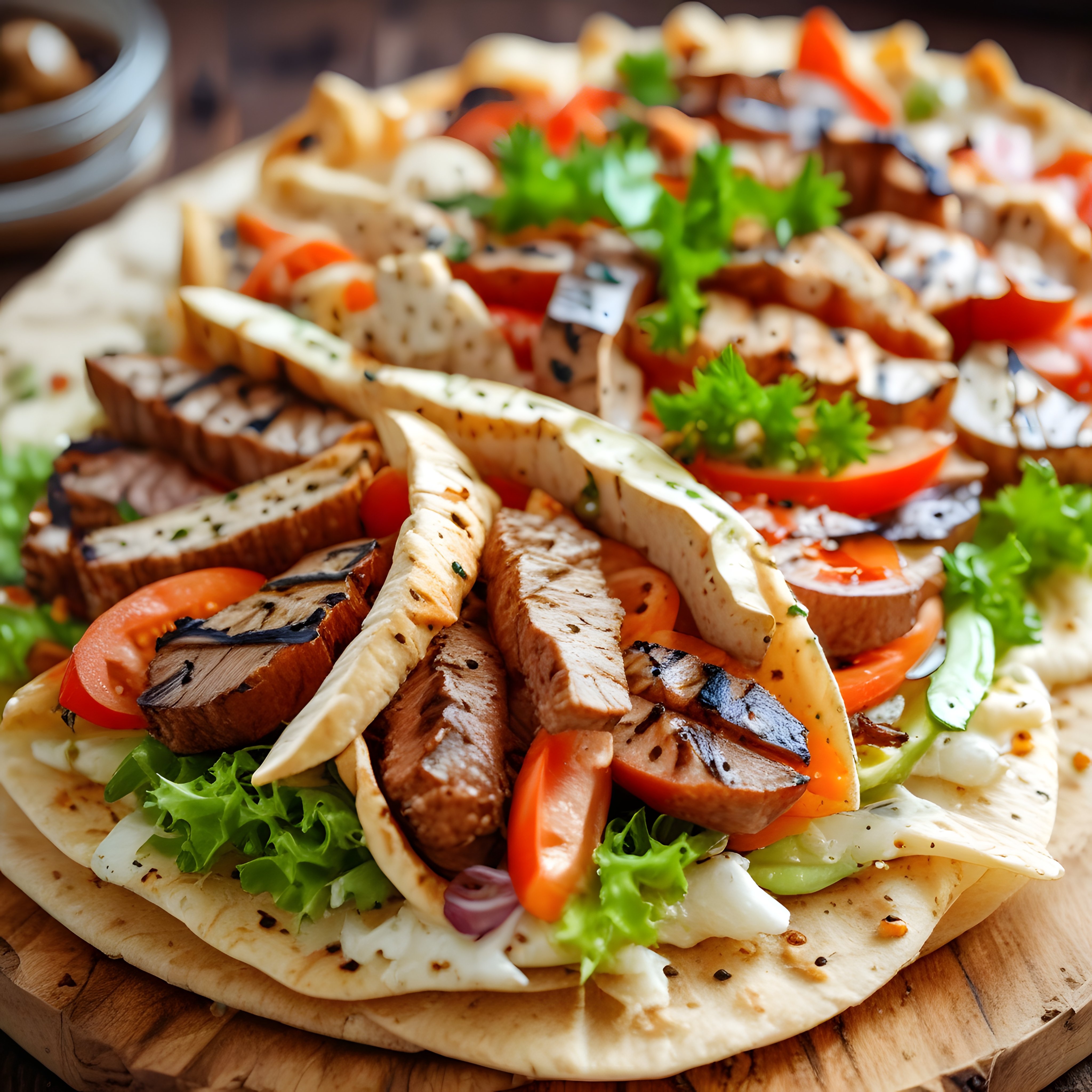 Taze Yeşilliklerle Süslenmiş Izgara Tavuklu Peynirli Pizza Tarifi Sunumu